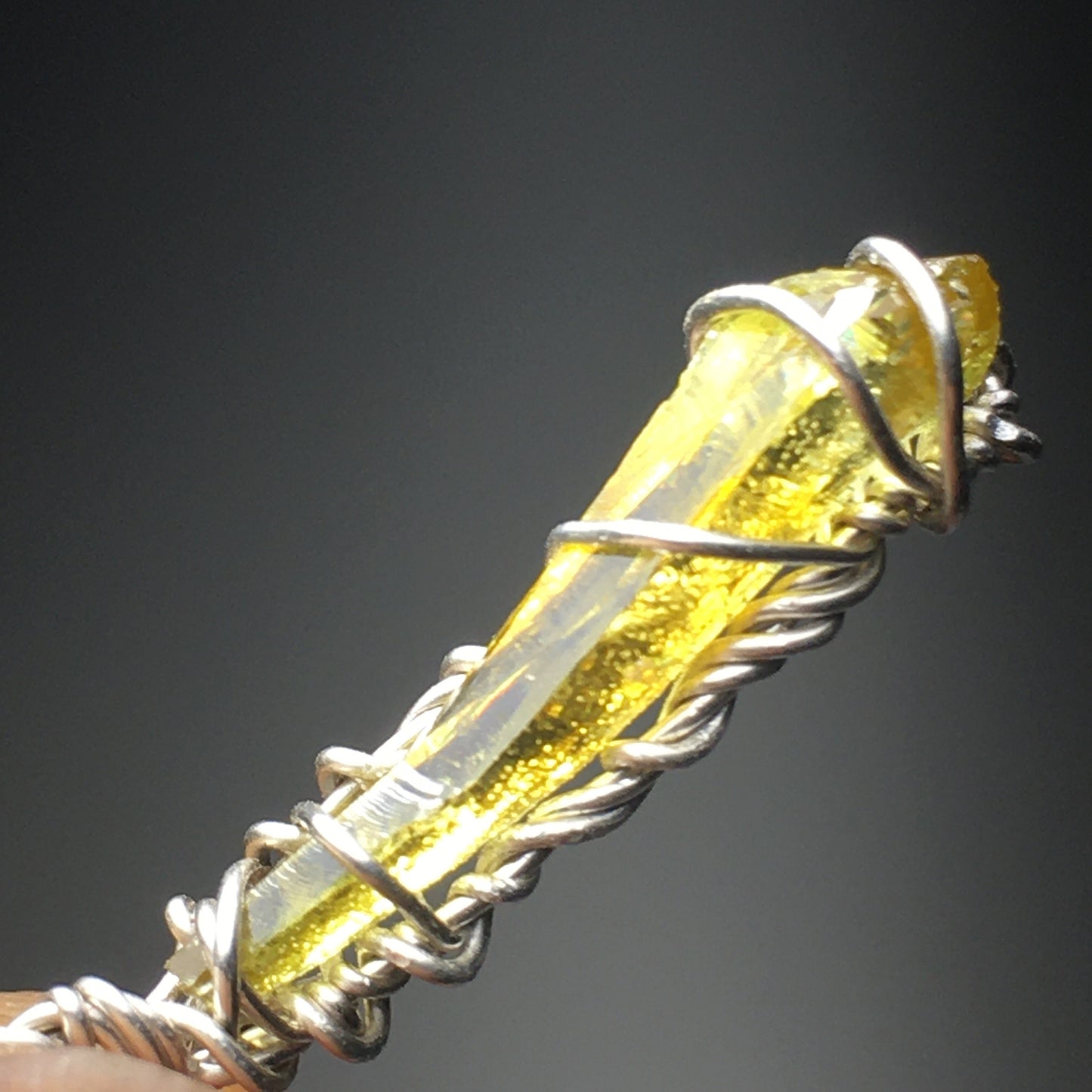 Yellow Zincite 925 Sterling Silver Crystal Pendant