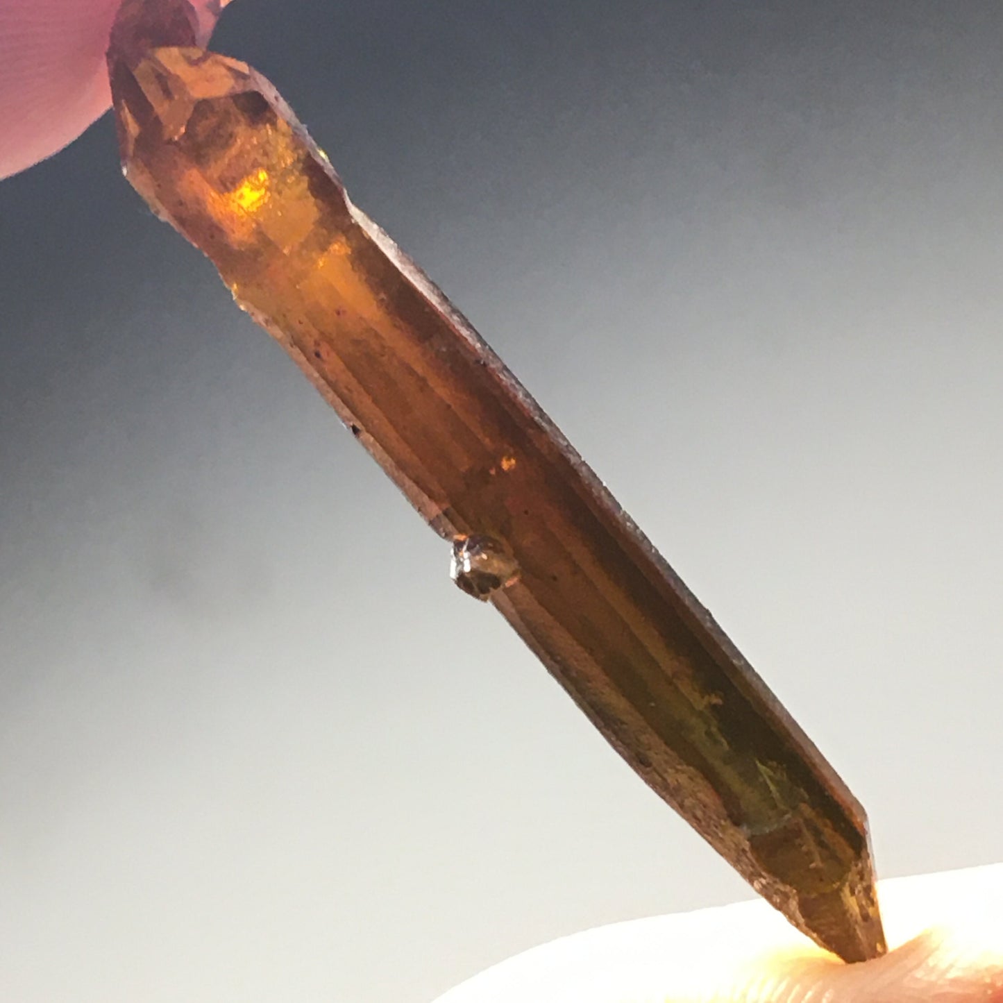Big Red Orange and Black Zincite Crystal Point