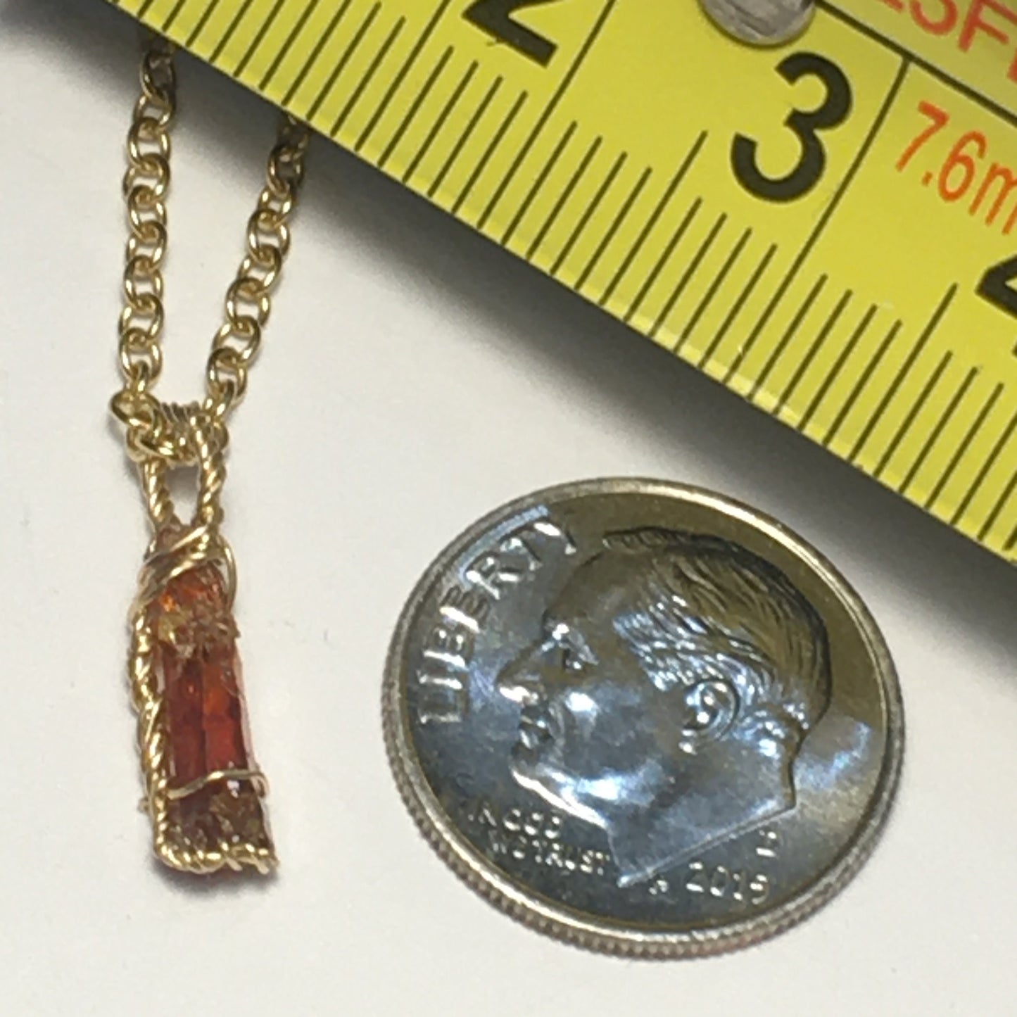 Vibrant Red Zincite and Gold Pendant