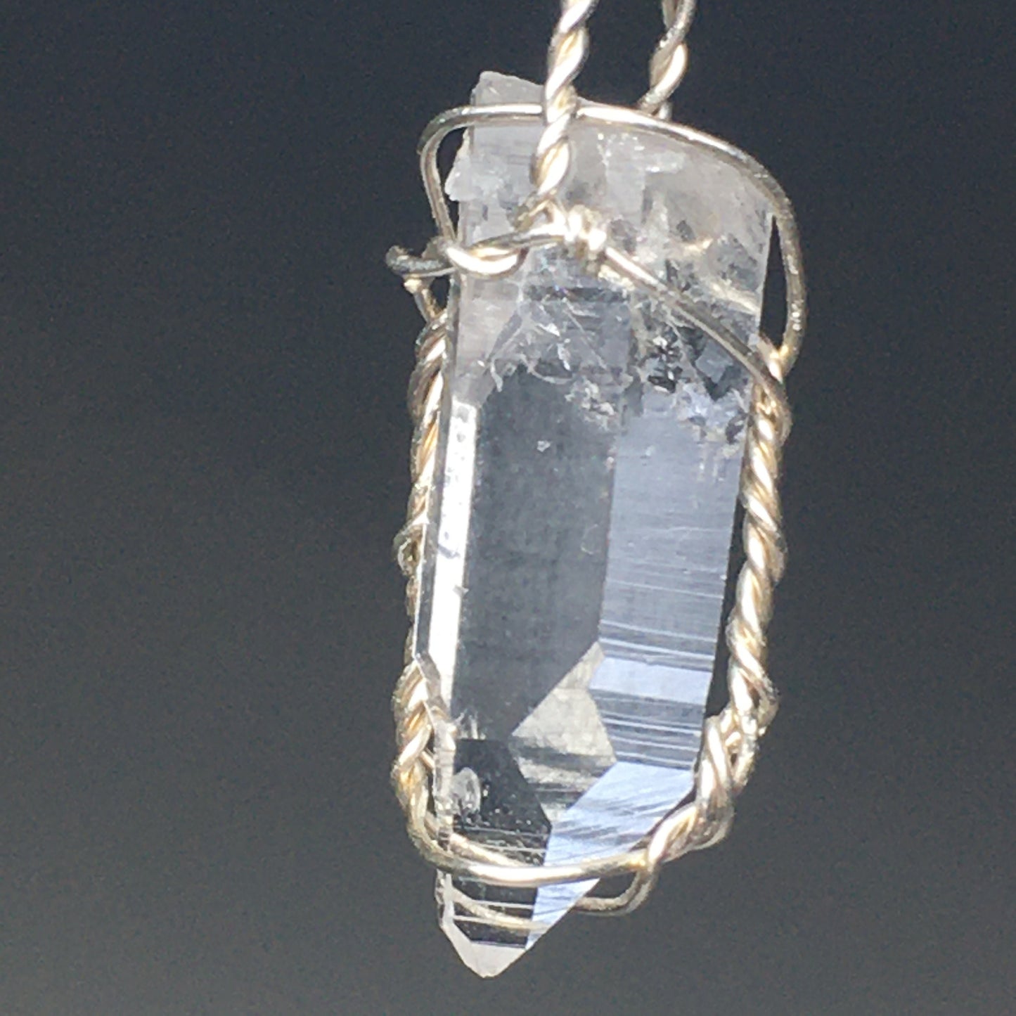 Arkansas Quartz and Silver Pendant