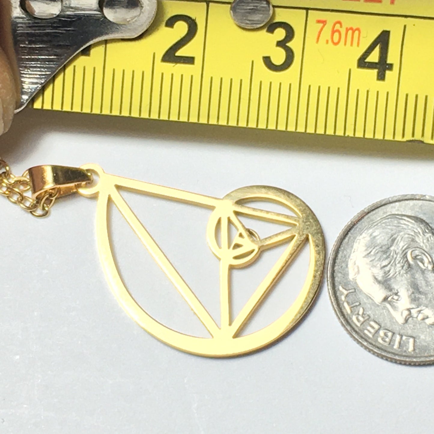 Golden Triangle - Phi Ratio - Fibonacci Spiral Pendant