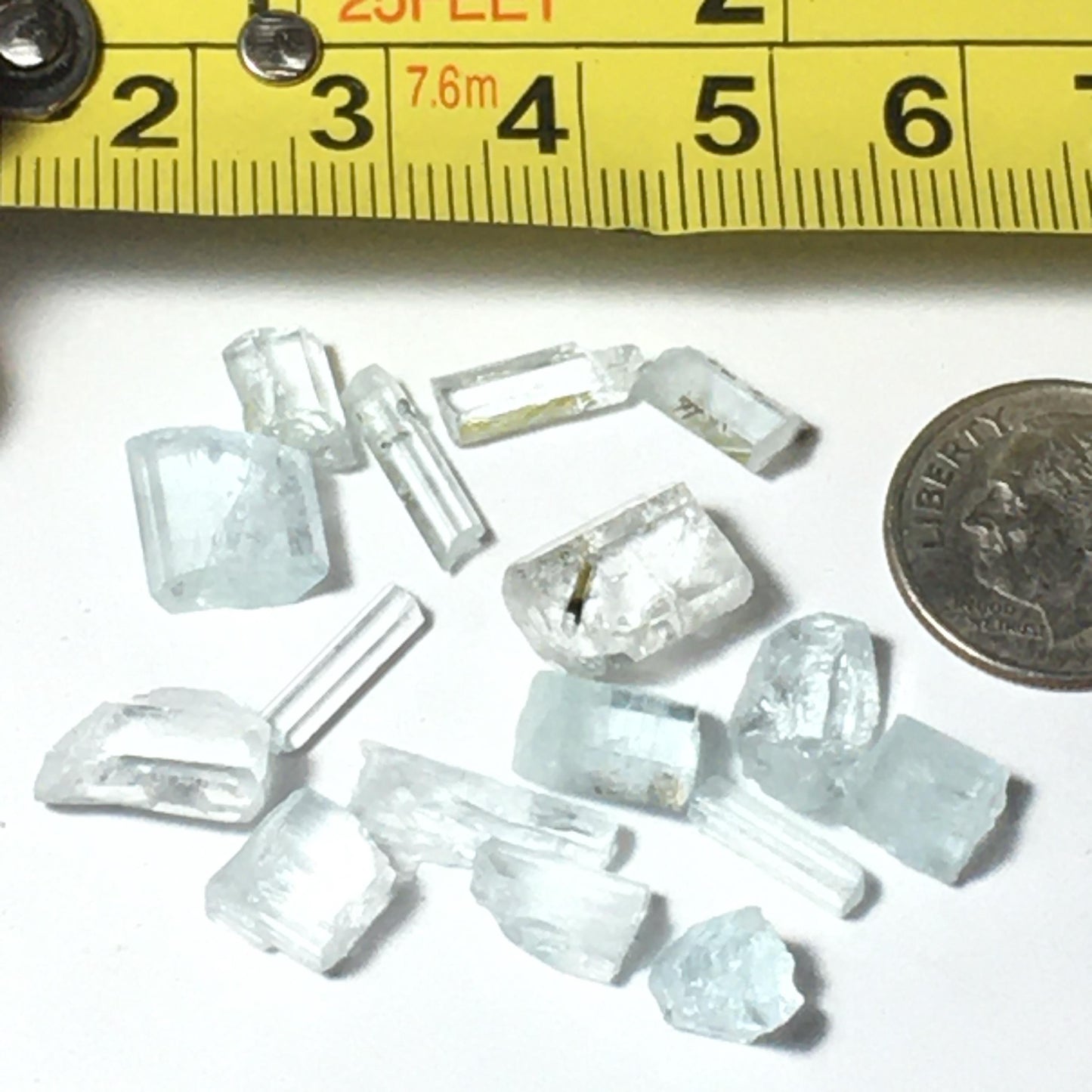 Gem Quality Aquamarine Natural (Untreated) terminated crystals (33 carat lot)