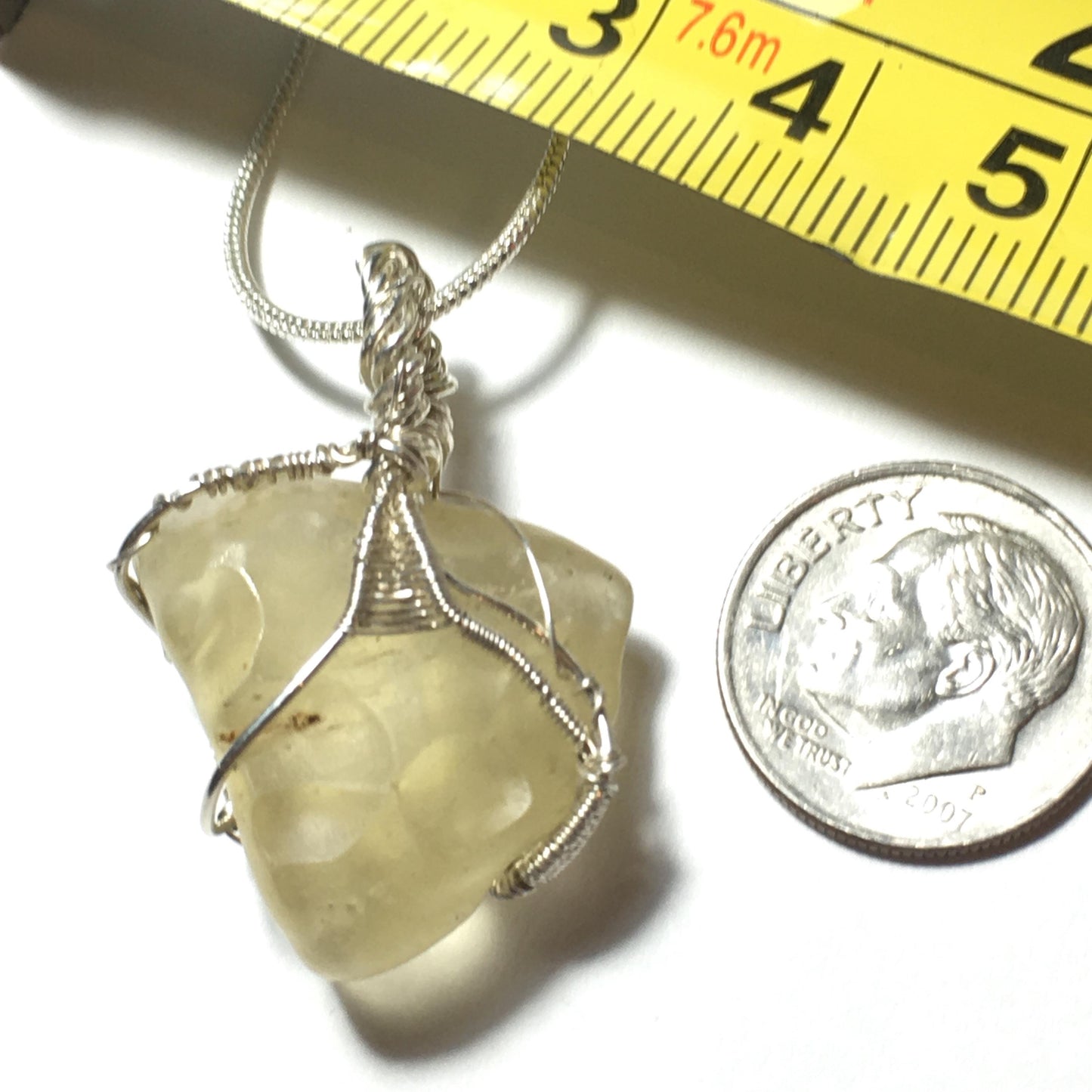 Meteor Libyan Desert Glass and Silver Pendant