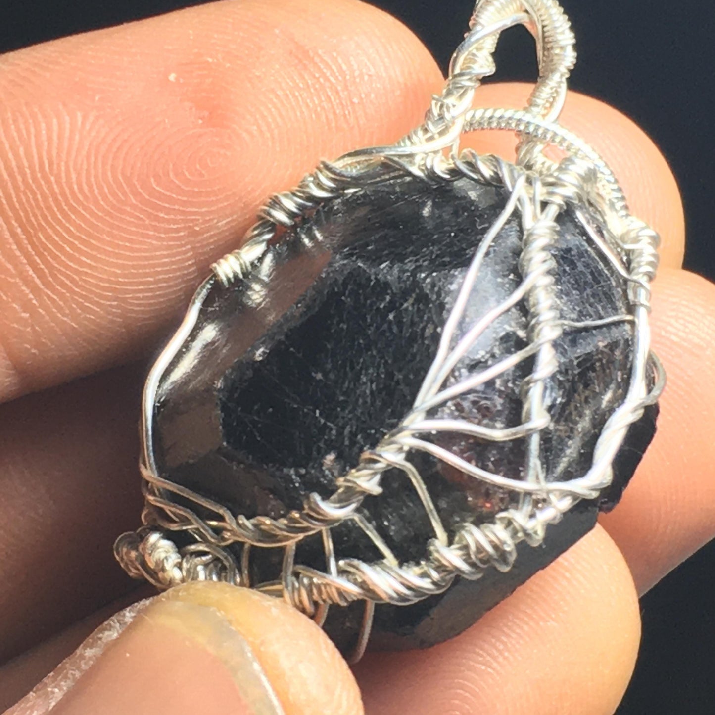 BIG Garnet and Sterling Silver Pendant