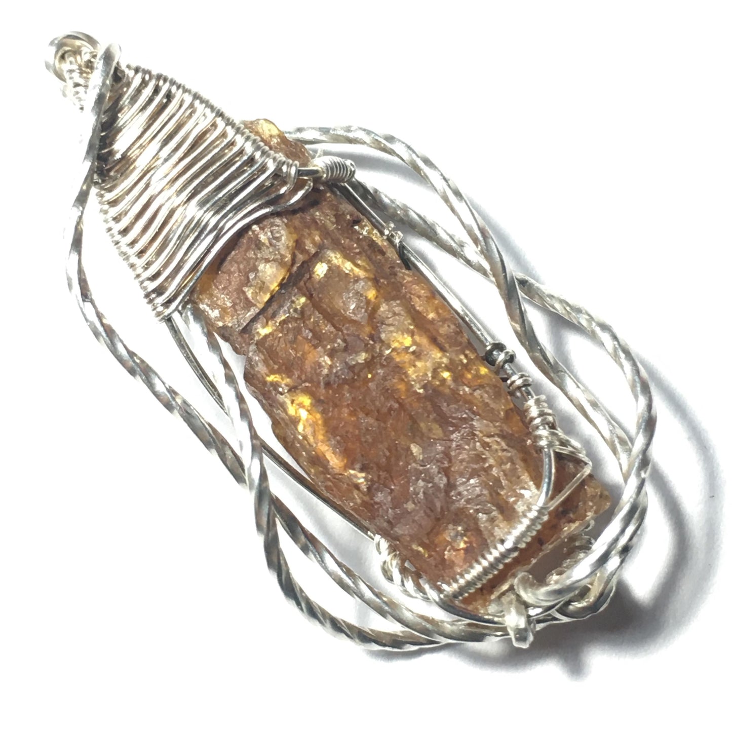 ORANGE KYANITE and solid sterling silver Pendant