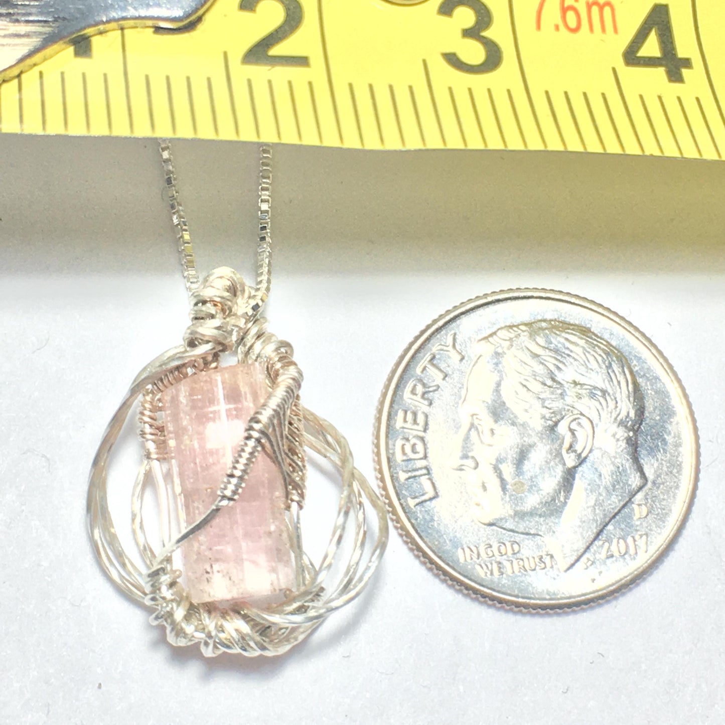 Pink Tourmaline Rubellite Silver Pendant