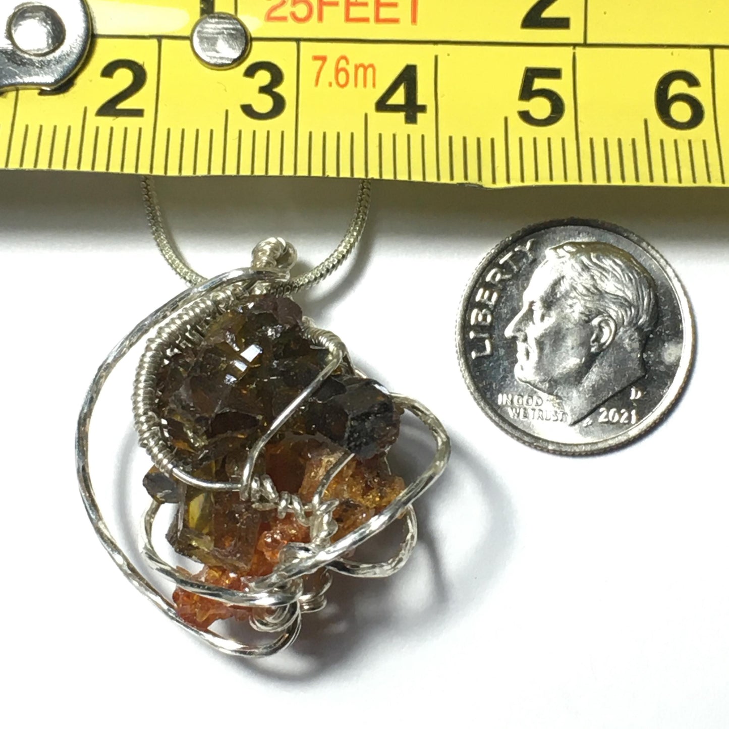DOUBLE Zincite and Silver Pendant
