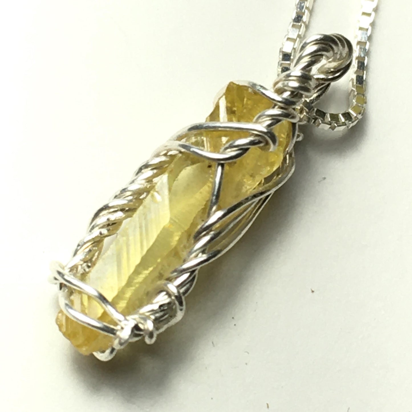 Yellow Zincite and Silver Pendant