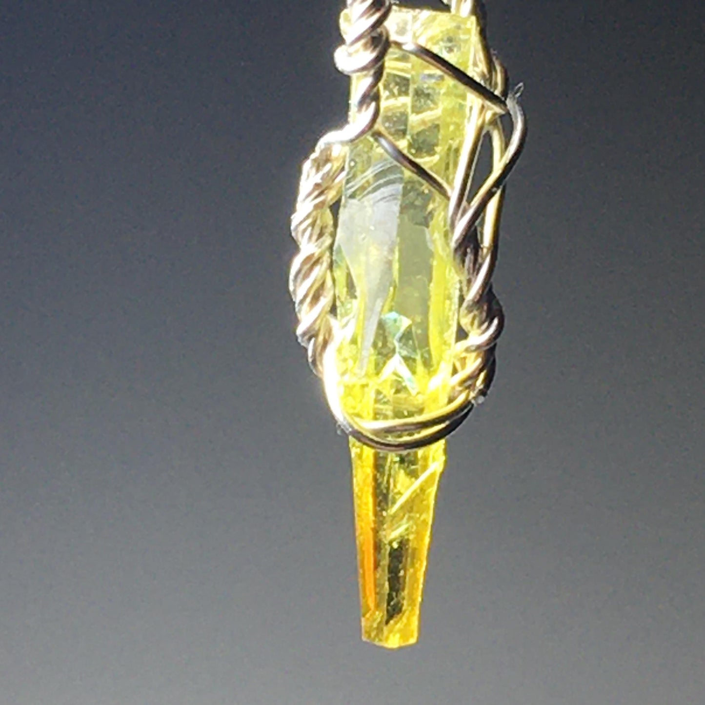 Yellow Zincite Pendant and Silver Pendant