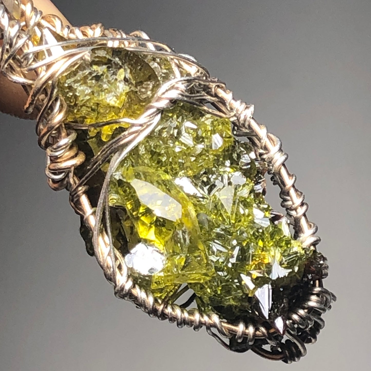 Big Green Zincite Cluster Pendant