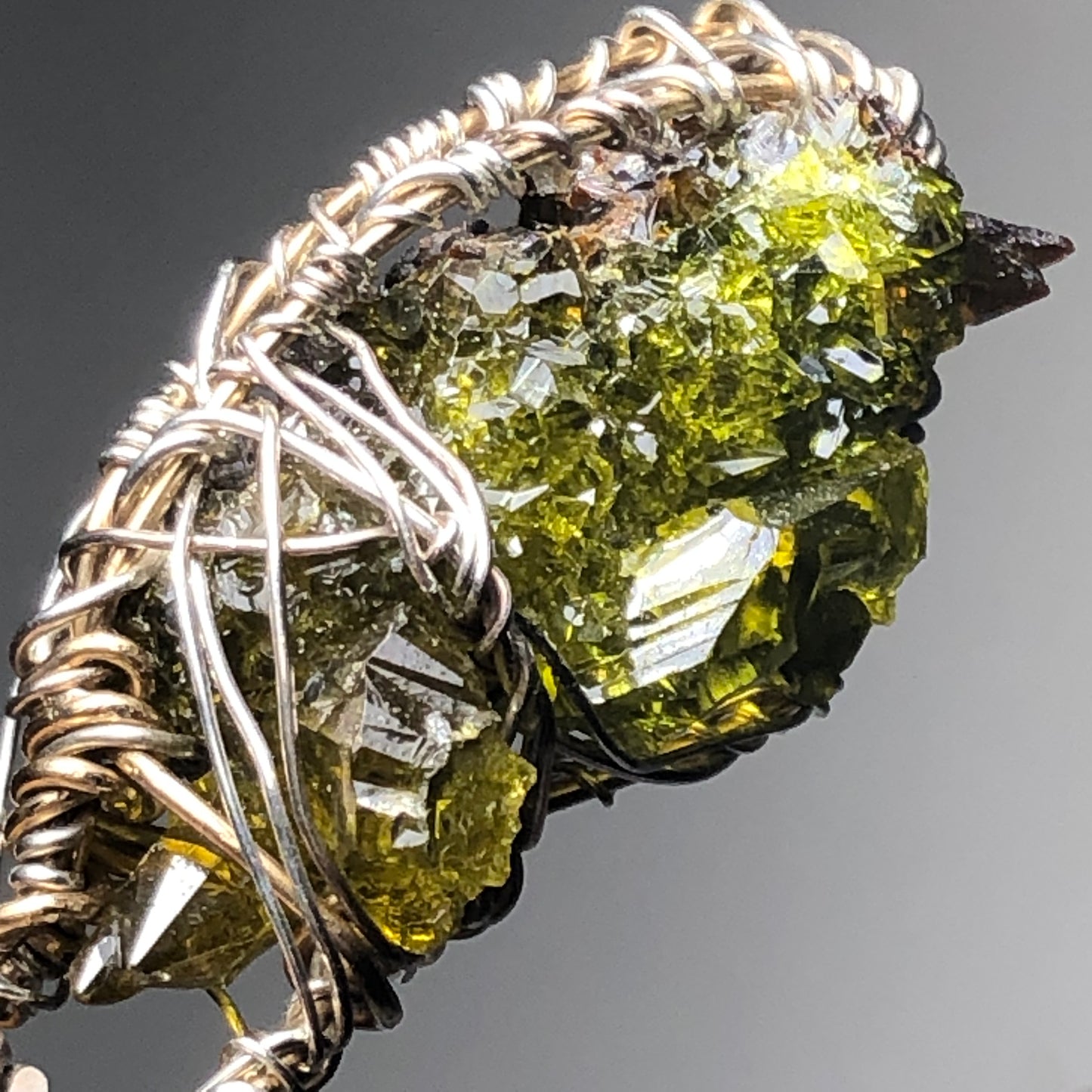 Big Green Zincite Cluster Pendant