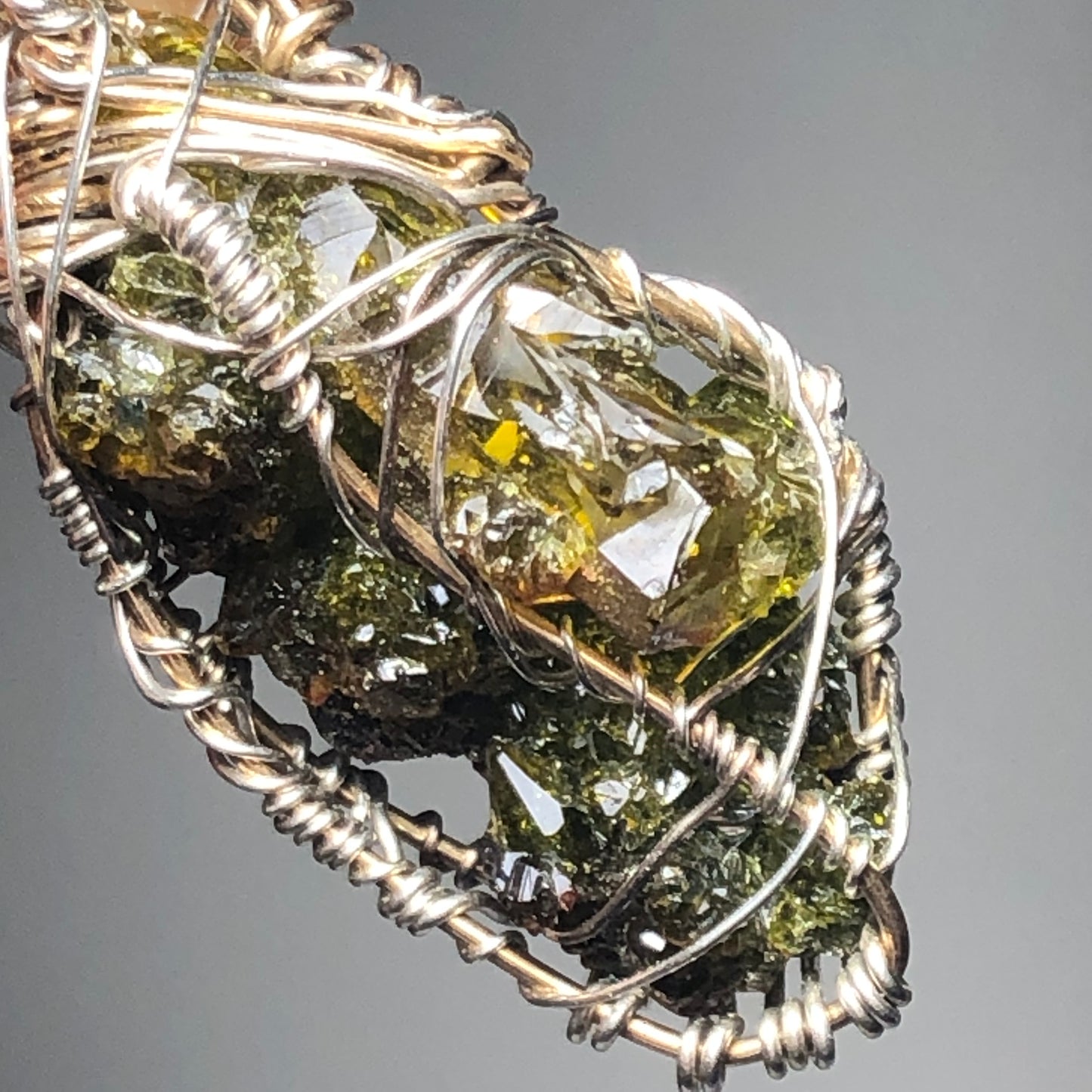 Big Green Zincite Cluster Pendant