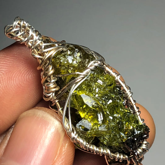 Big Green Zincite Cluster Pendant