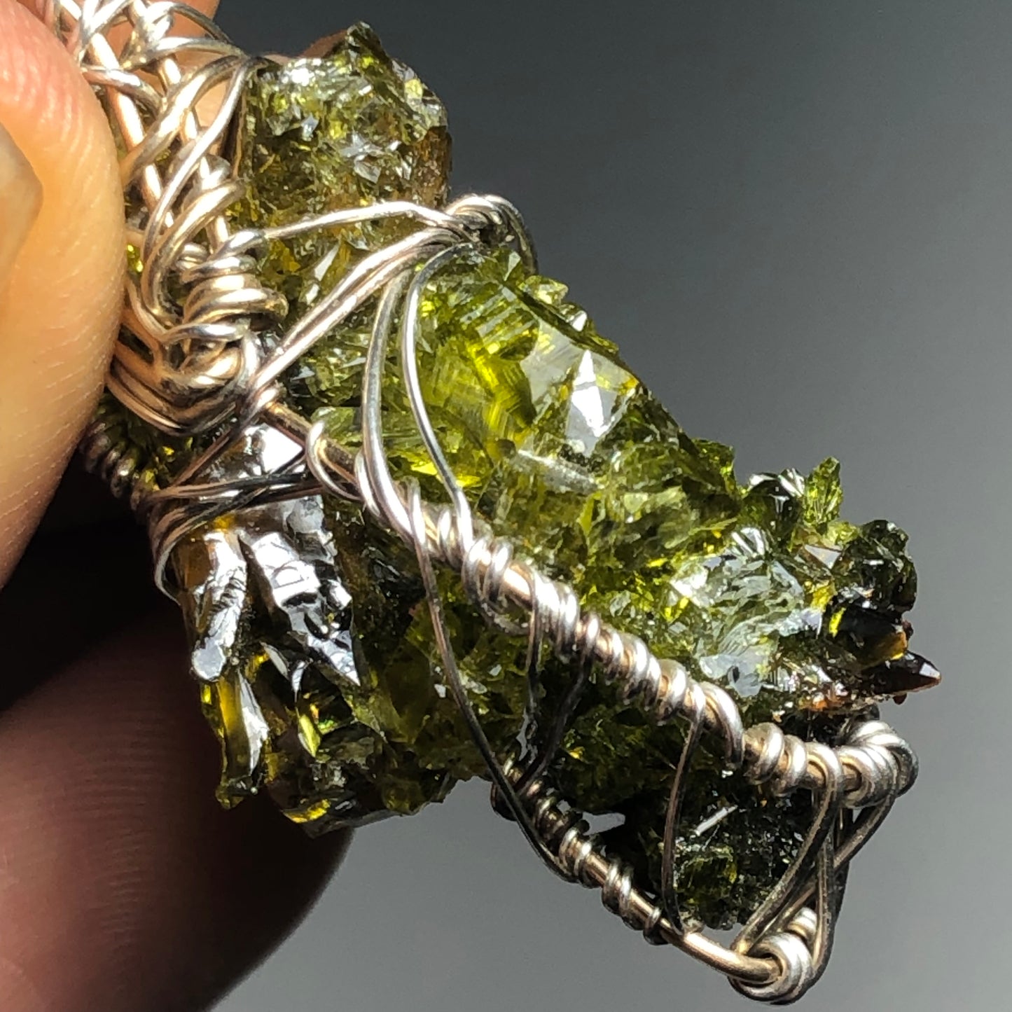 Big Green Zincite Cluster Pendant