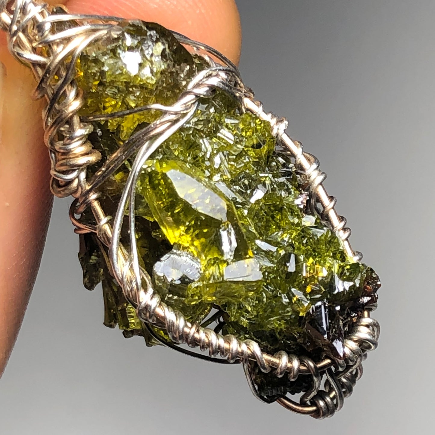 Big Green Zincite Cluster Pendant