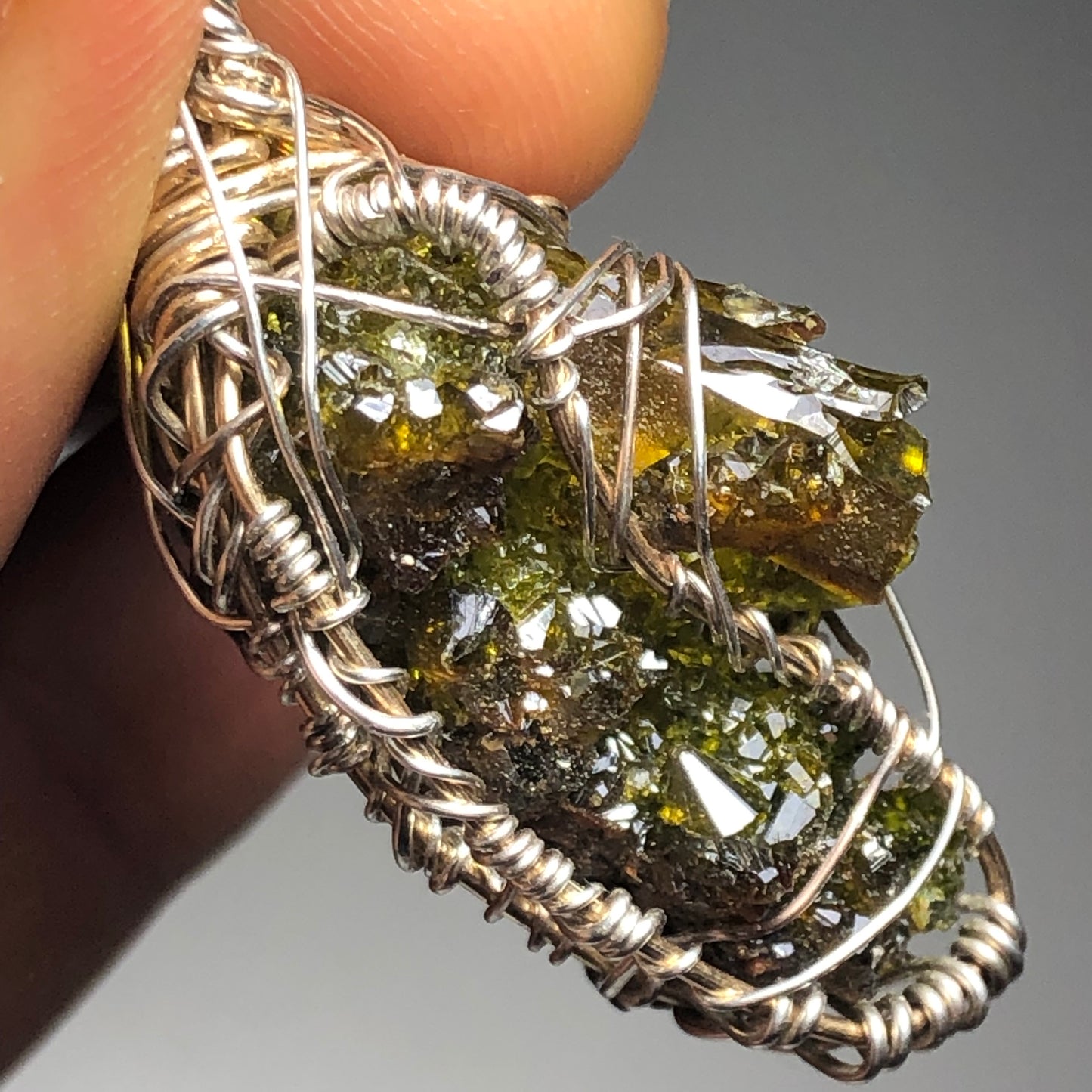 Big Green Zincite Cluster Pendant
