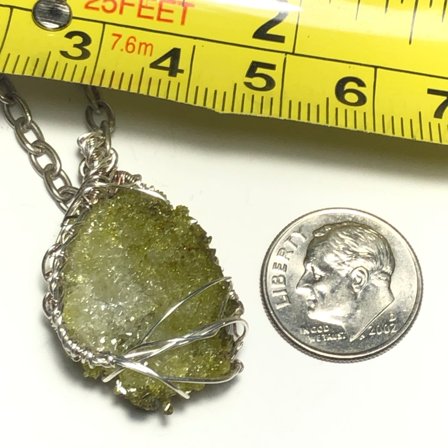 Green Zincite Cluster Pendant