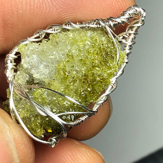 Green Zincite Cluster Pendant