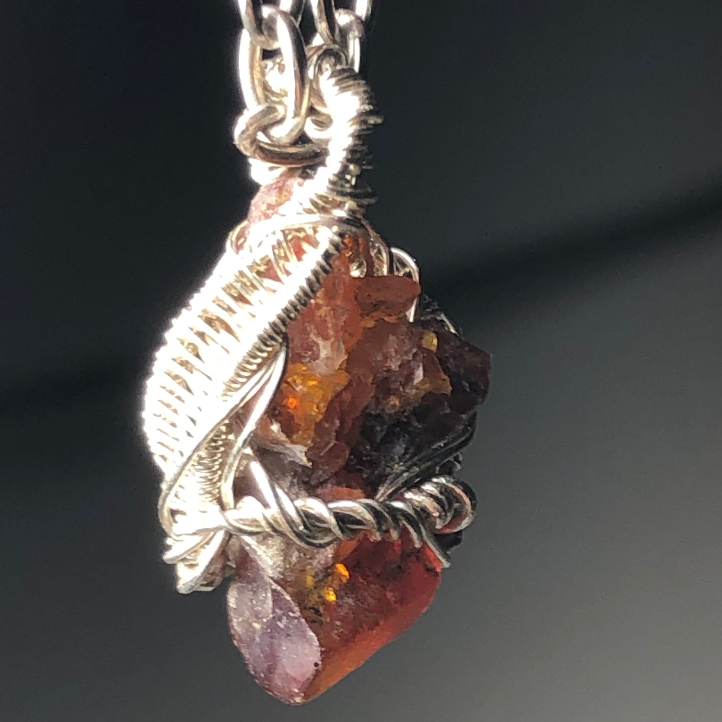 Red Zincite Cluster Pendant