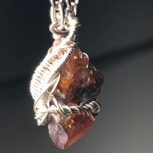 Red Zincite Cluster Pendant
