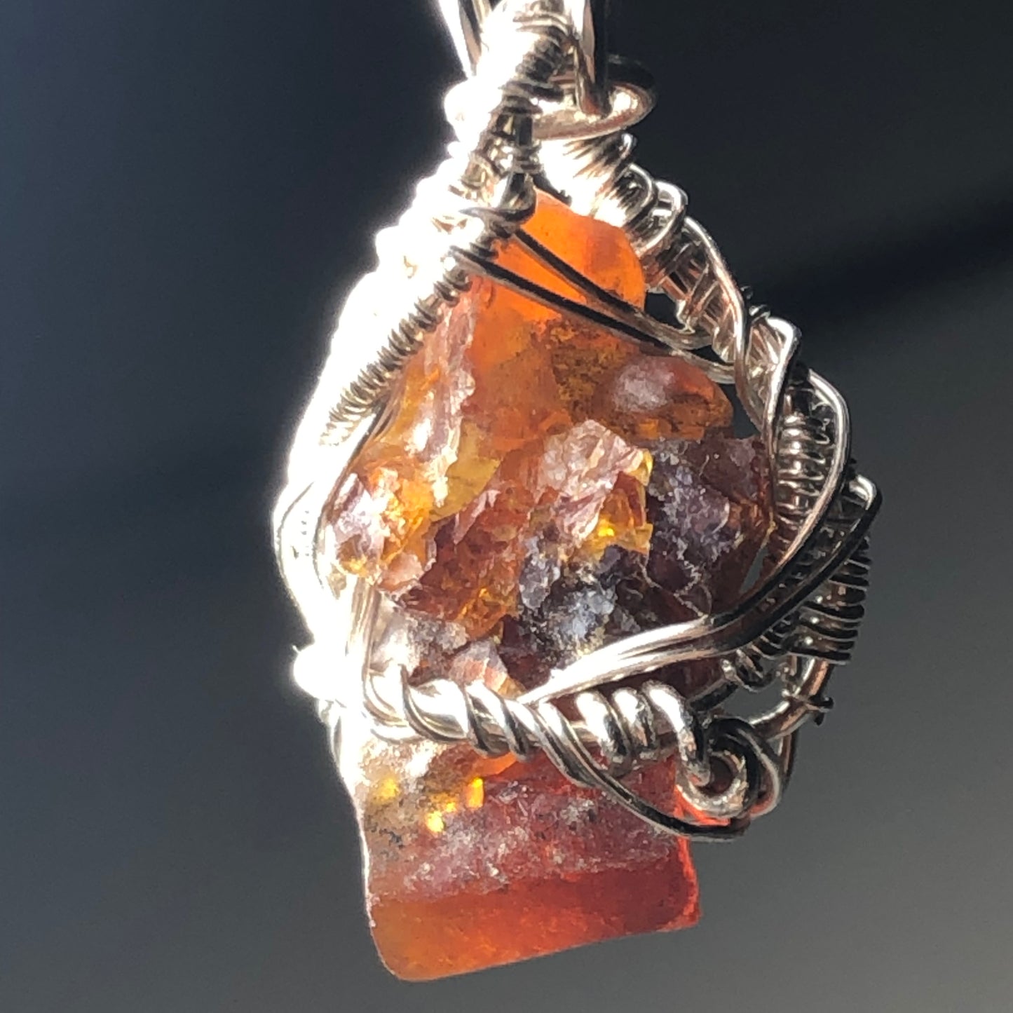 Red Zincite Cluster Pendant