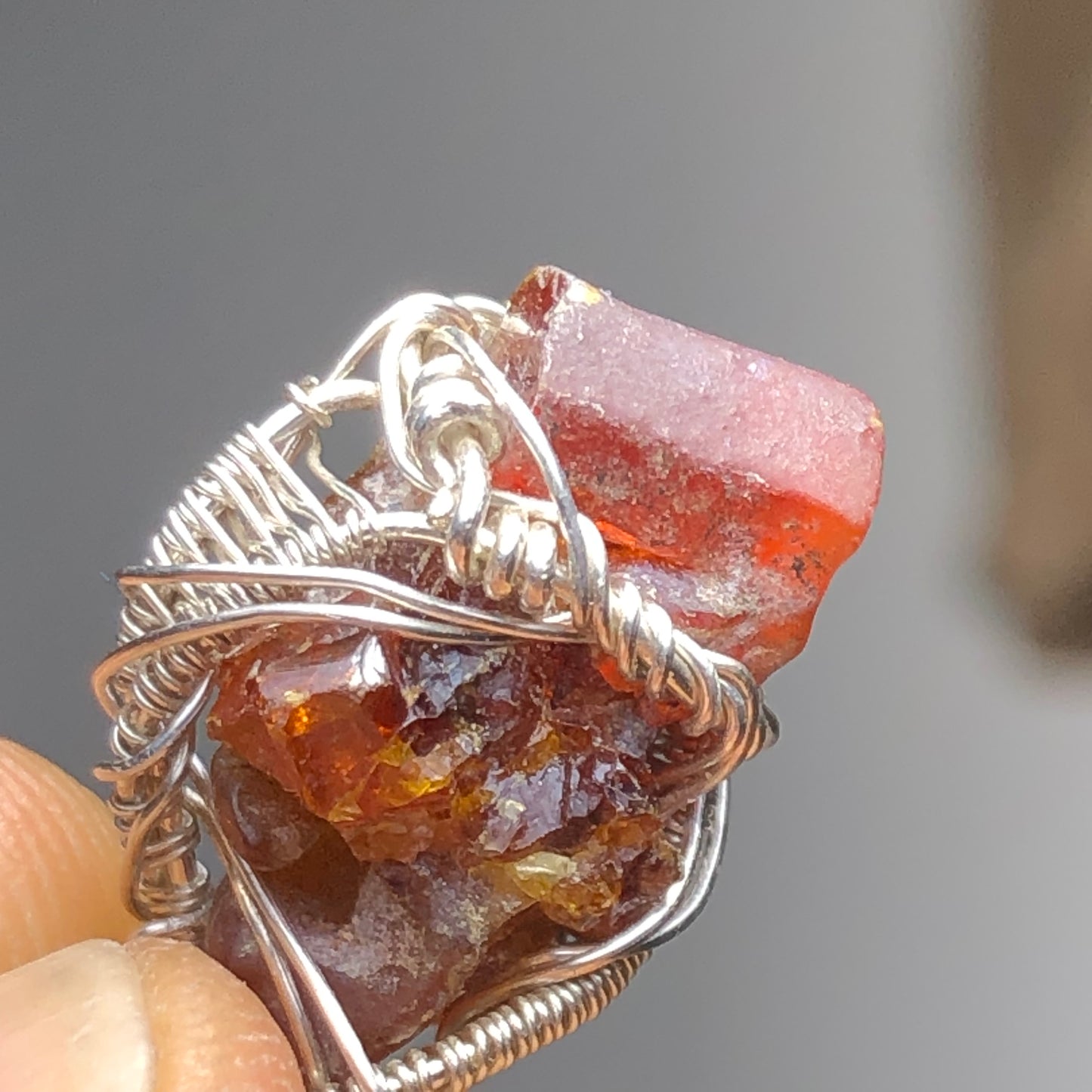 Red Zincite Cluster Pendant