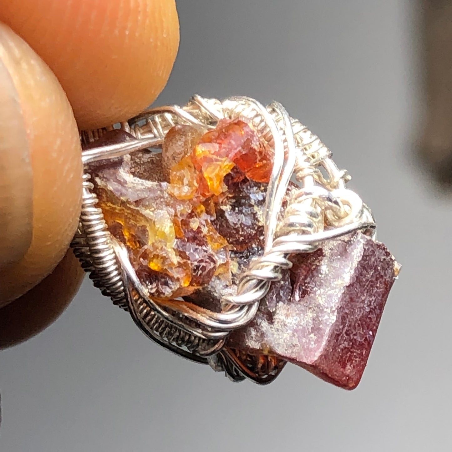 Red Zincite Cluster Pendant