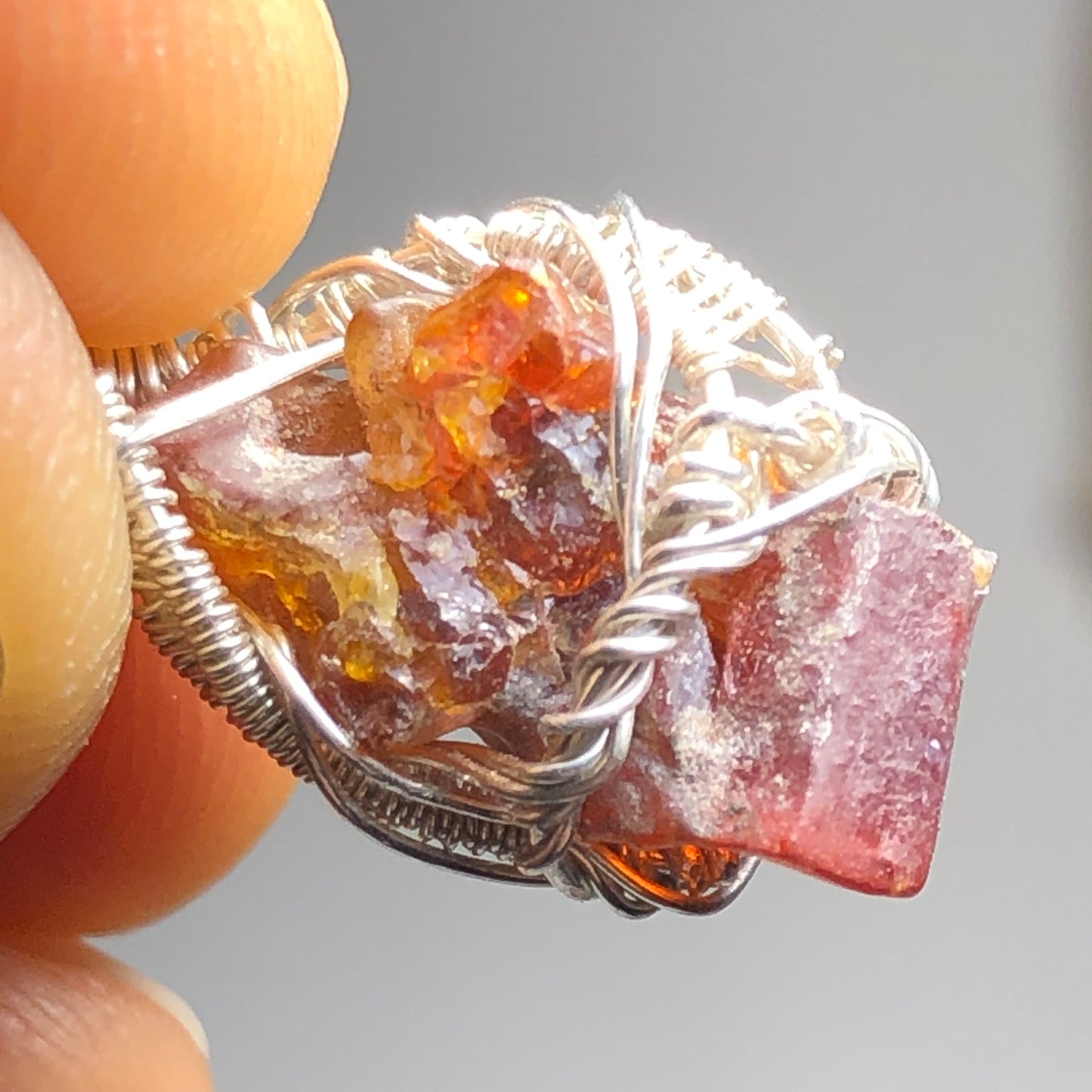 Red Zincite Cluster Pendant