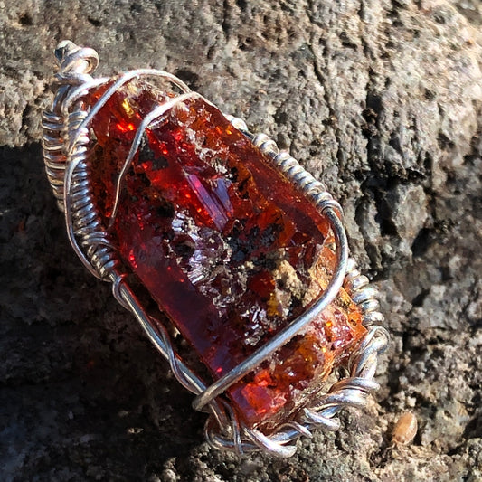 AAA Red Zincite Cluster Pendant