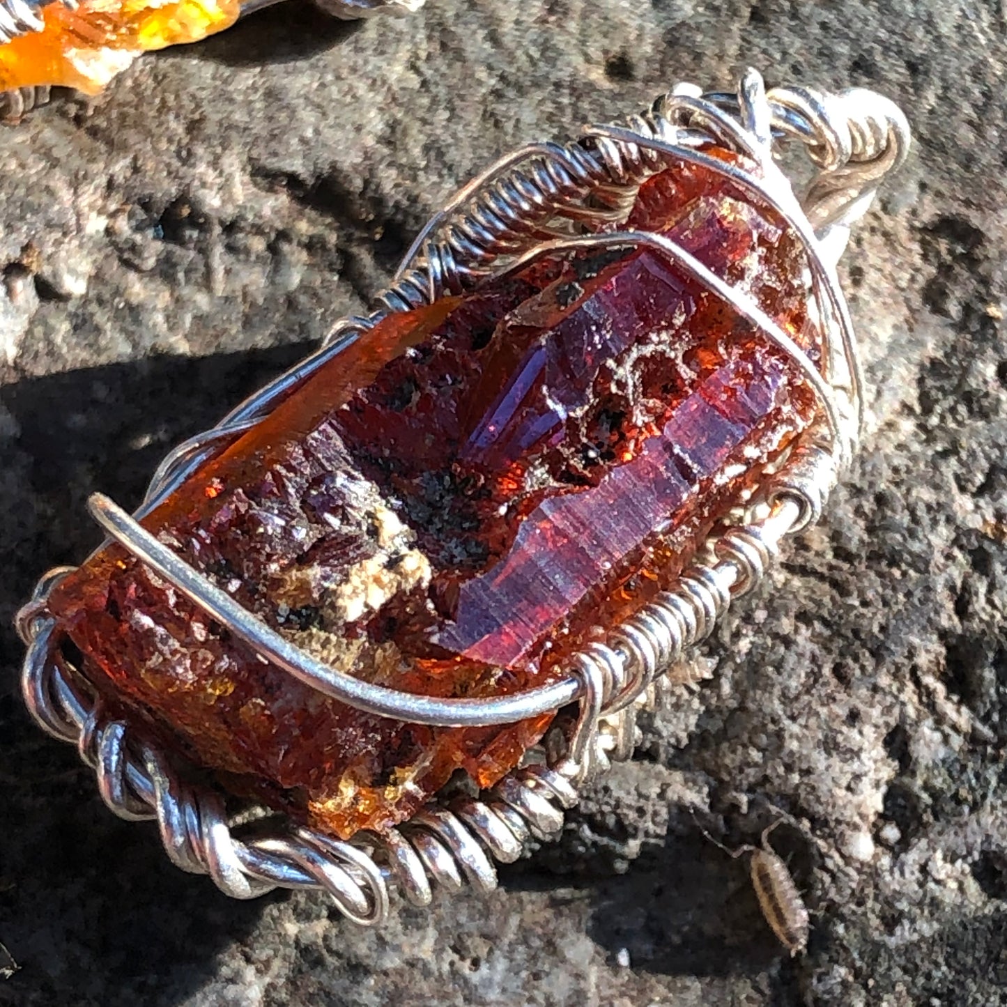 AAA Red Zincite Cluster Pendant