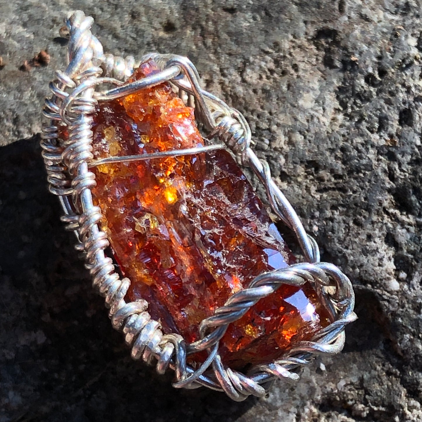 AAA Red Zincite Cluster Pendant