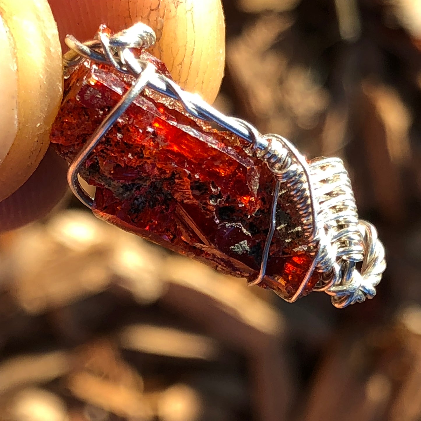 AAA Red Zincite Cluster Pendant