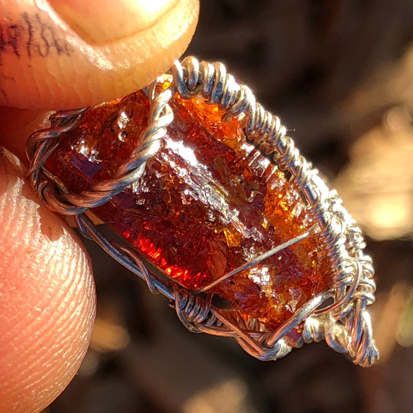 AAA Red Zincite Cluster Pendant