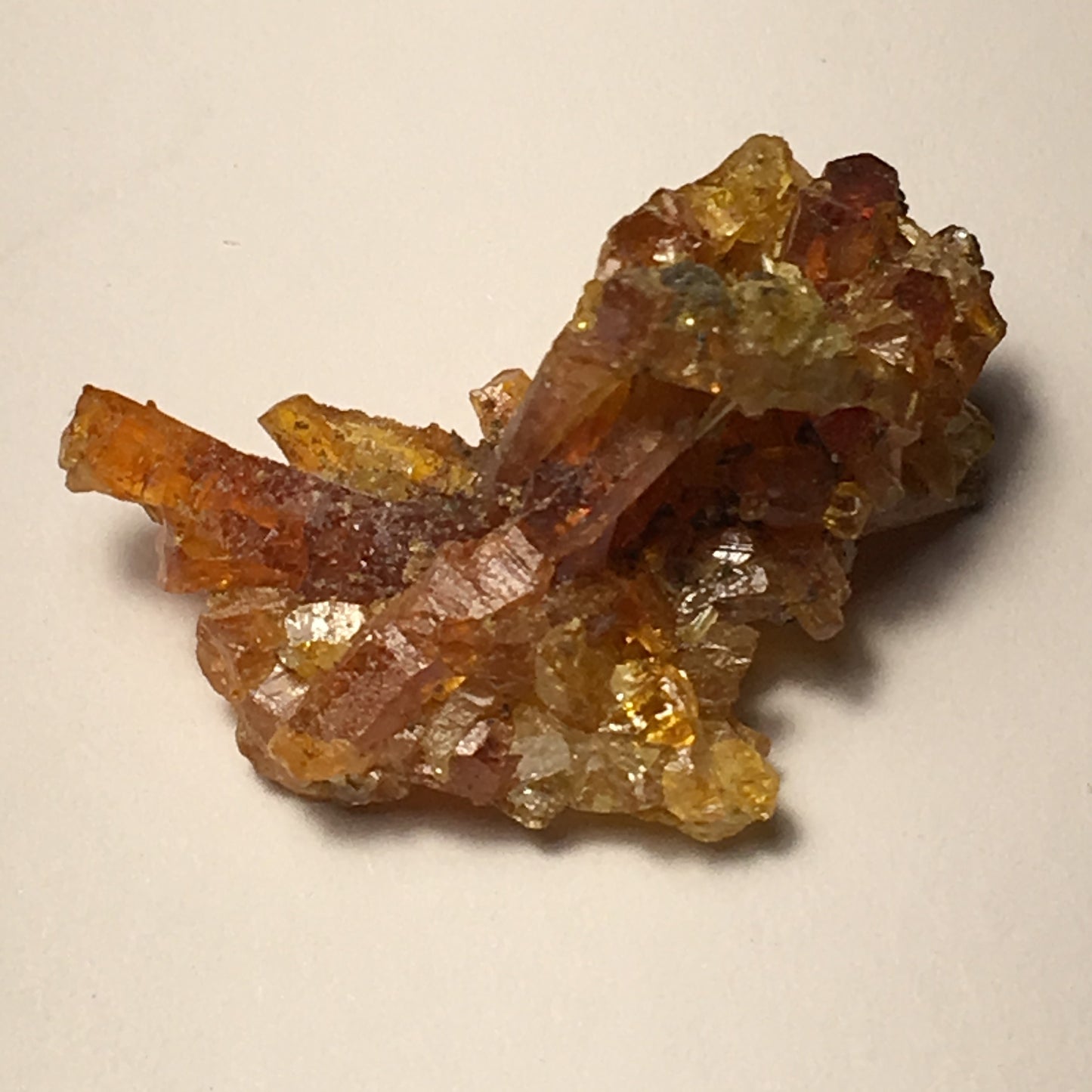 Perfectly matched set of 3 Gemmy Zincite Clusters (Red Green Yellow)