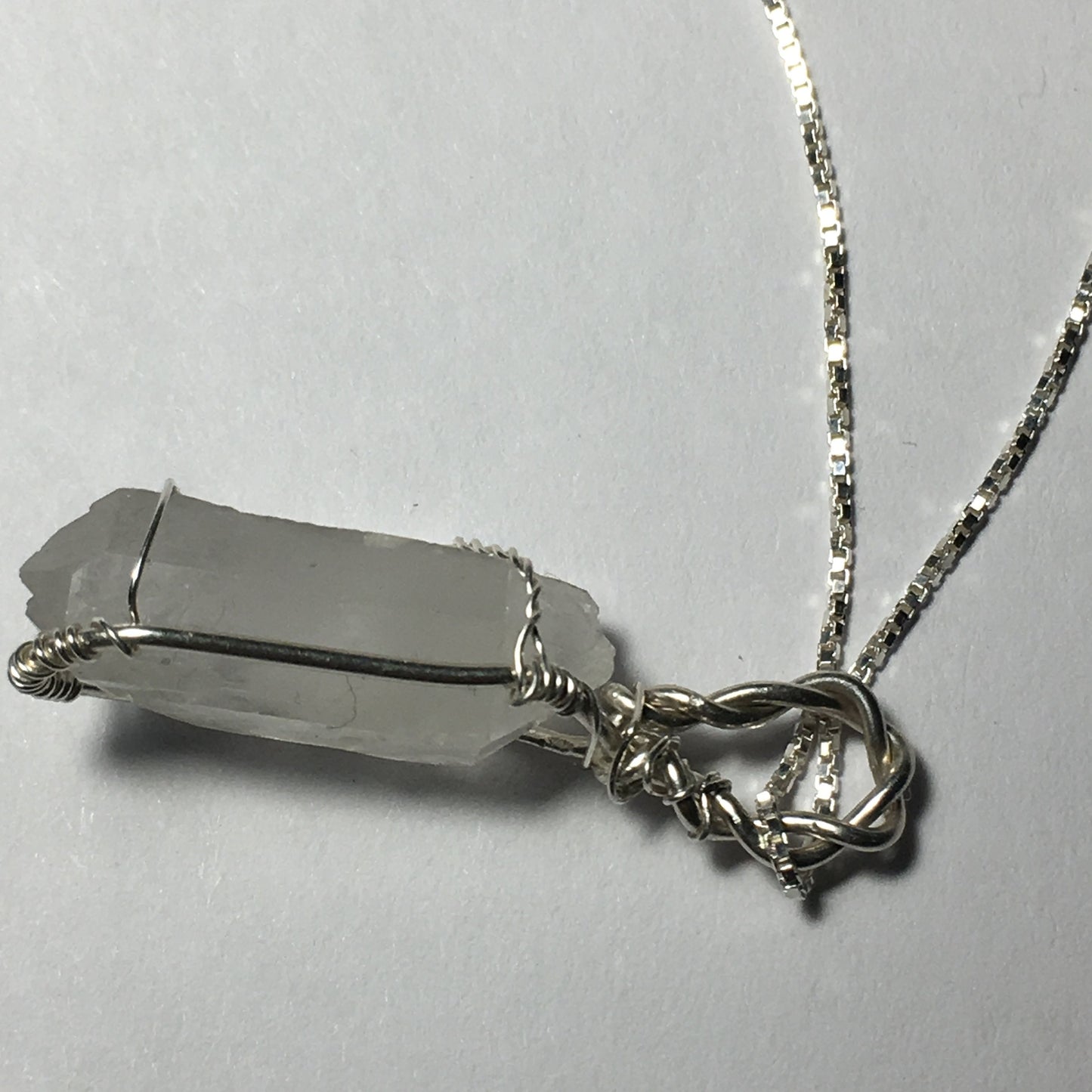 Silver and Double Terminated Arkansas Quartz pendant