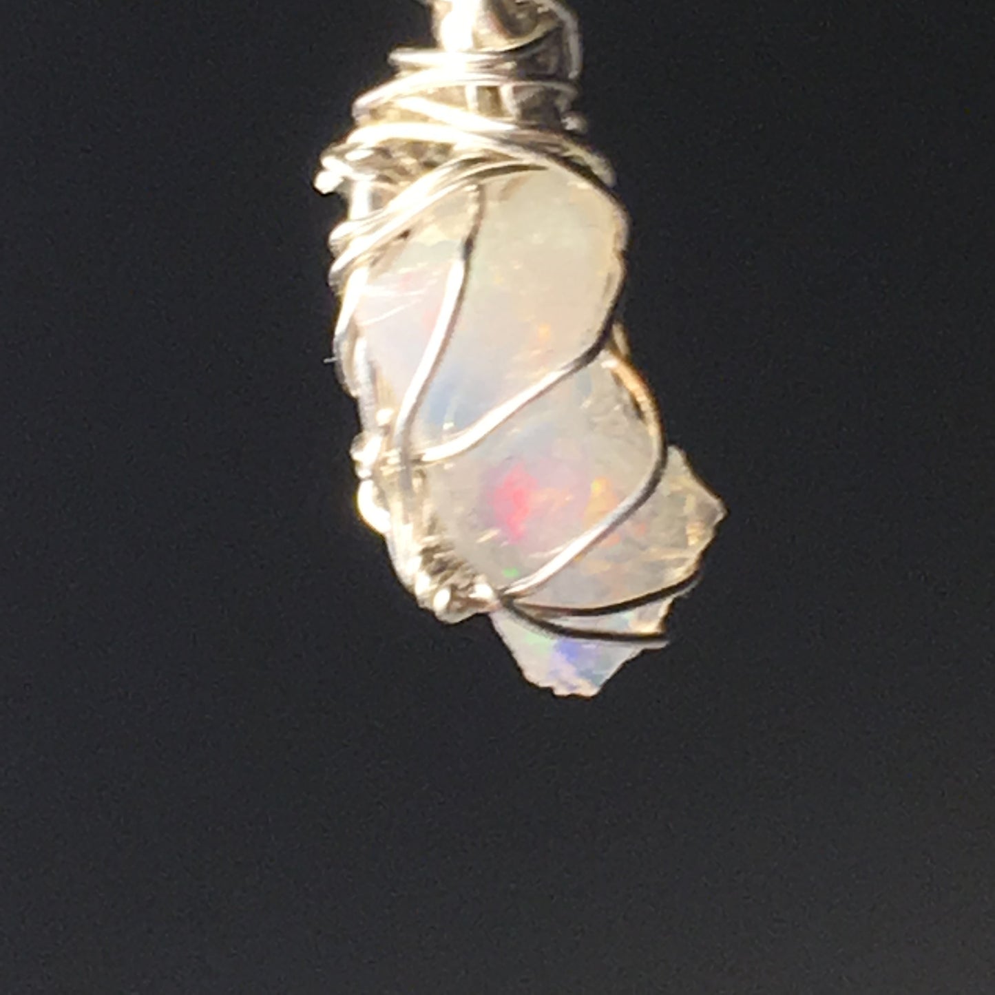 Handcrafted Natural Fire Opal Pendant on Sterling Silver