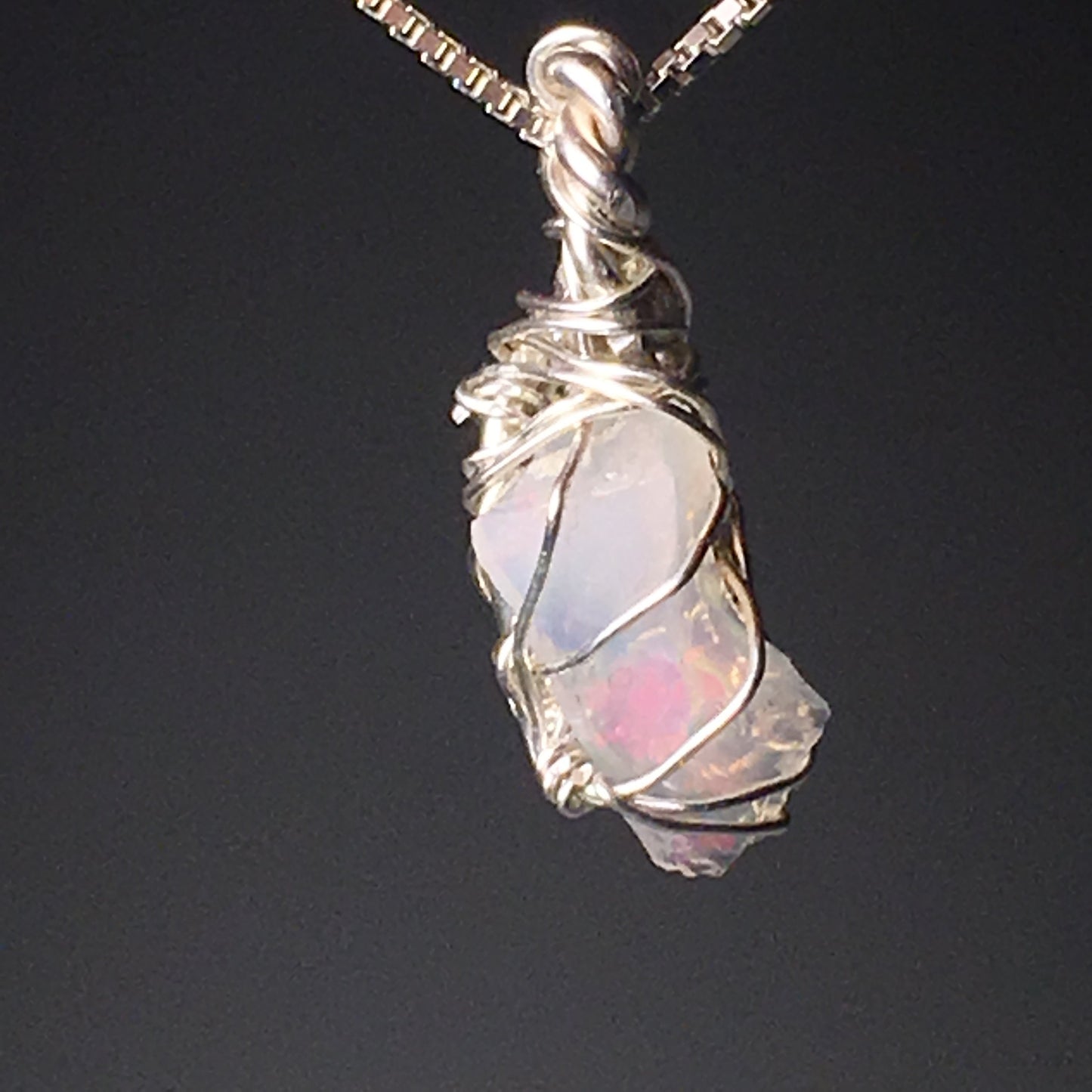 Handcrafted Natural Fire Opal Pendant on Sterling Silver