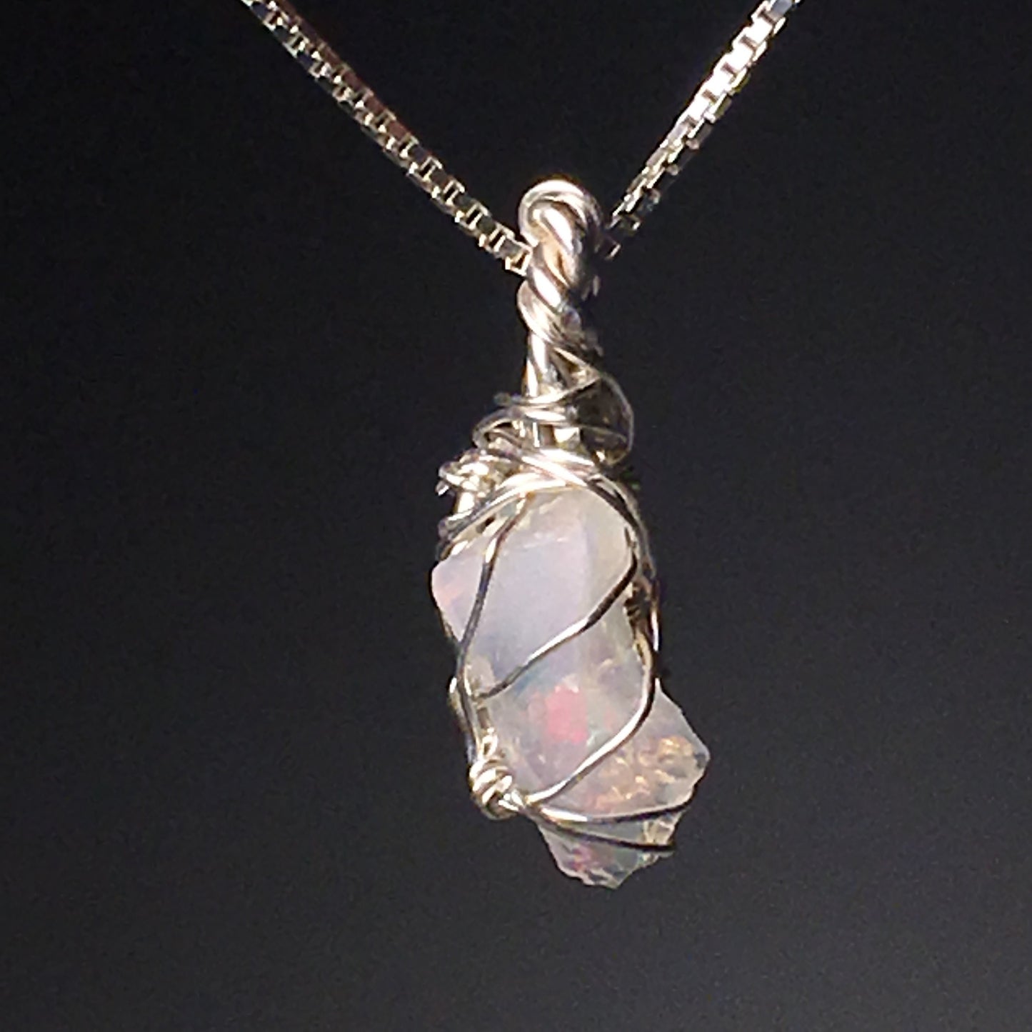 Handcrafted Natural Fire Opal Pendant on Sterling Silver