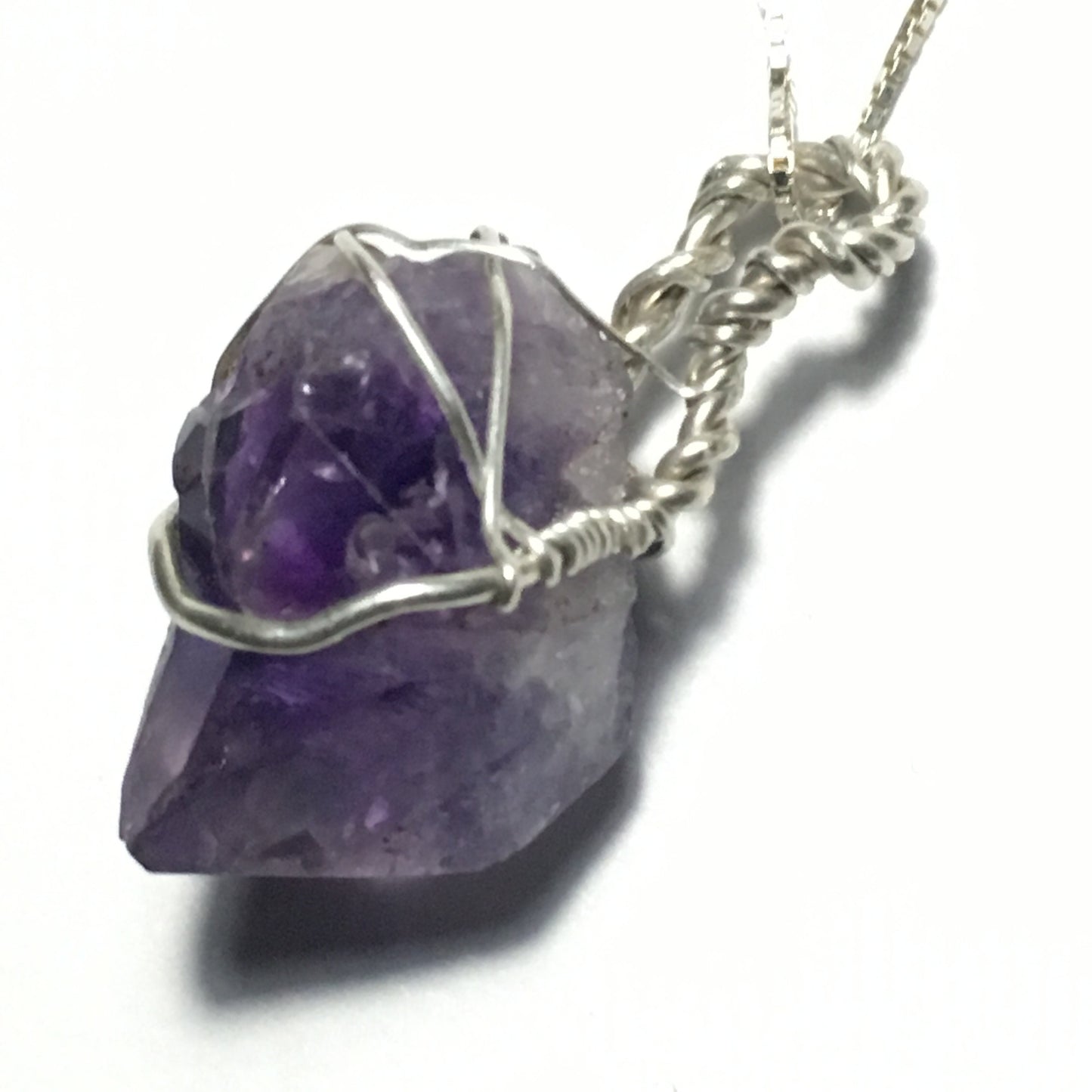 Amethyst Crystal Pendant Sterling Silver