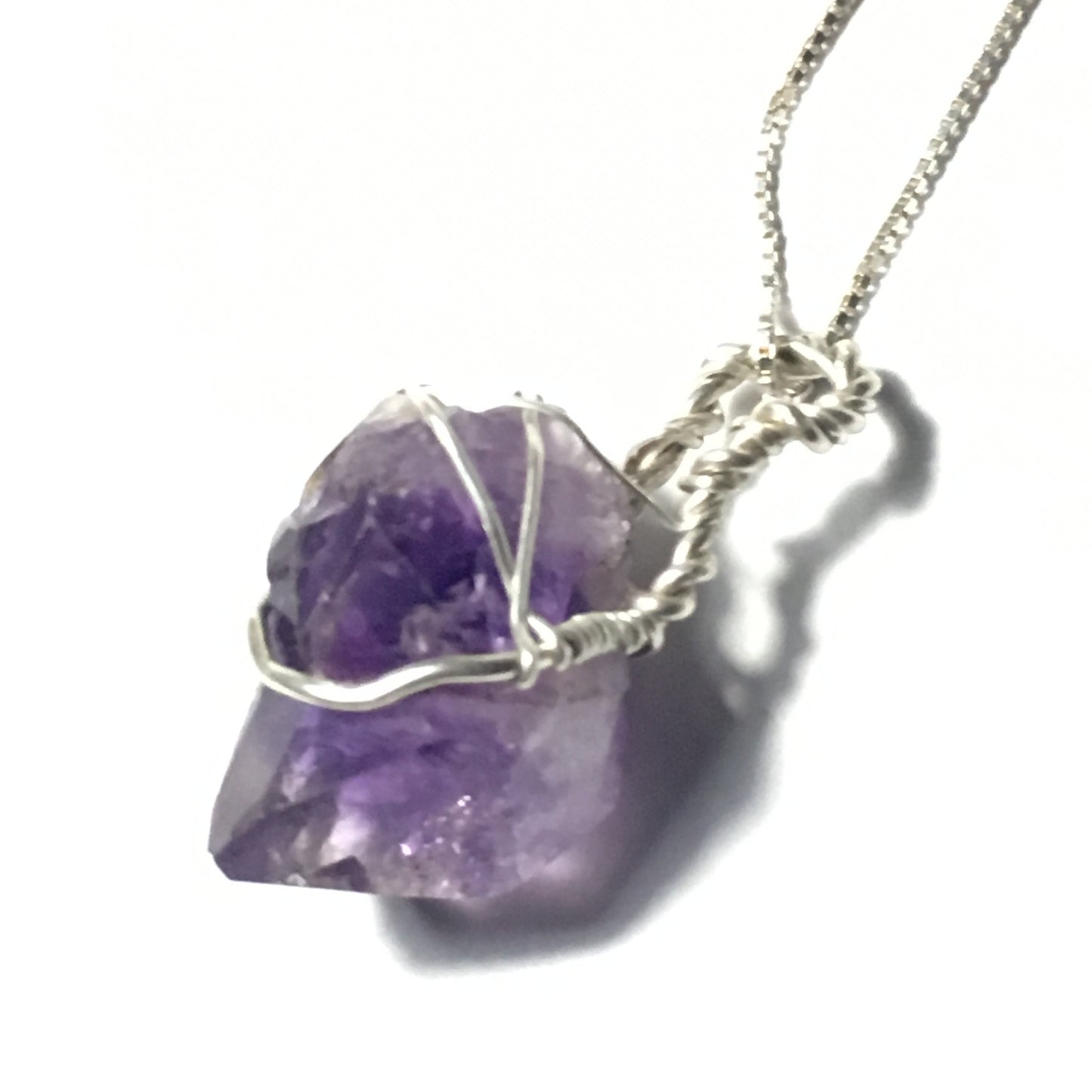 Amethyst Crystal Pendant Sterling Silver