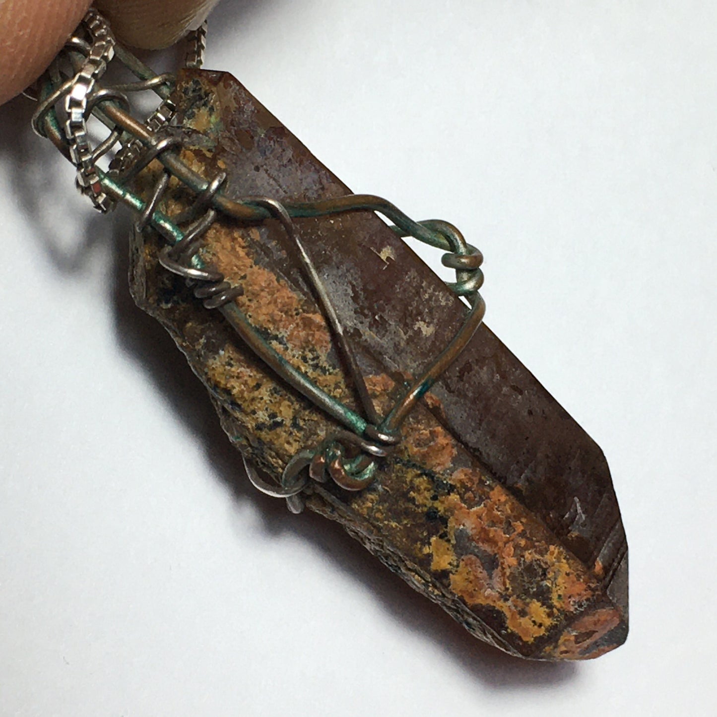 Double Terminated Quartz Pendant on sterling silver chain