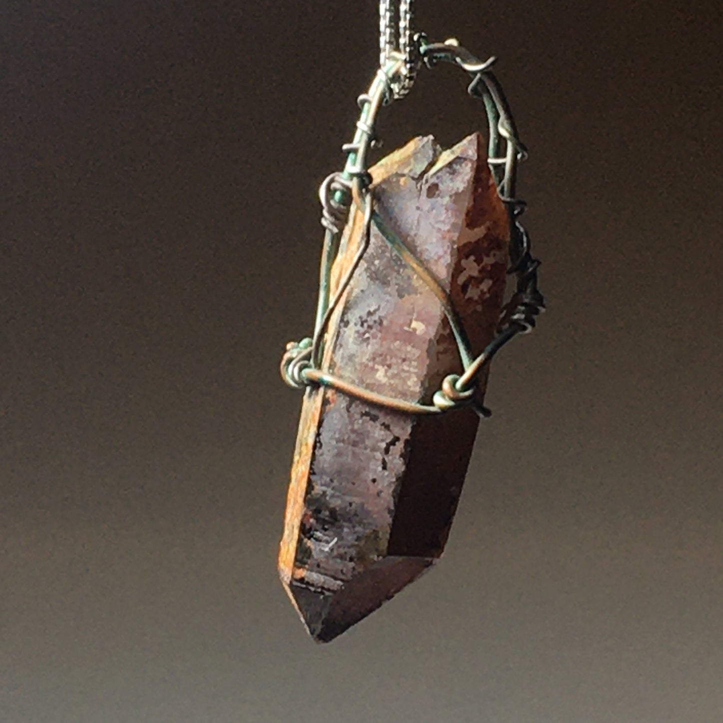 Double Terminated Quartz Pendant on sterling silver chain