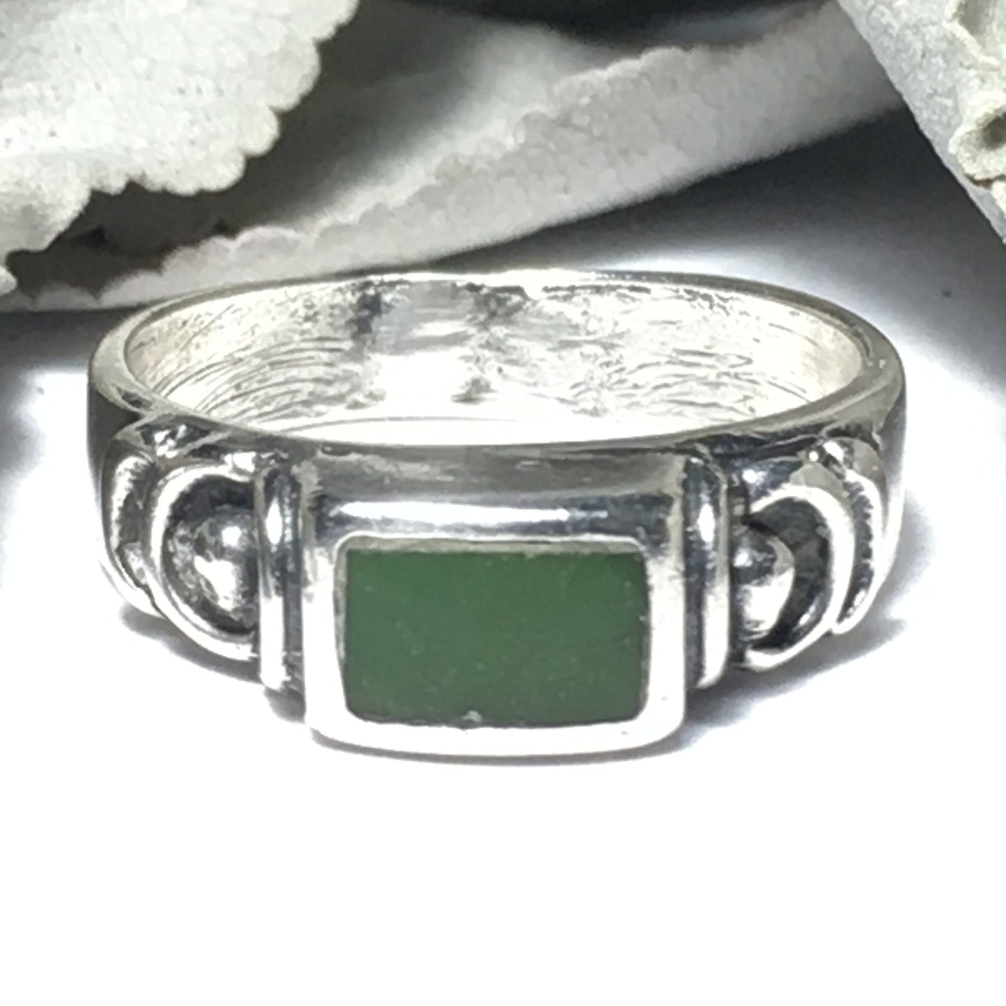 Jade and Silver Ring (Size 4-1/2)