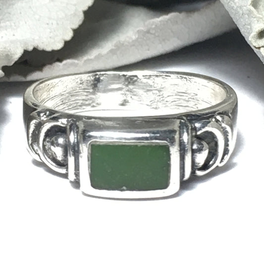 Jade and Silver Ring (Size 4-1/2)