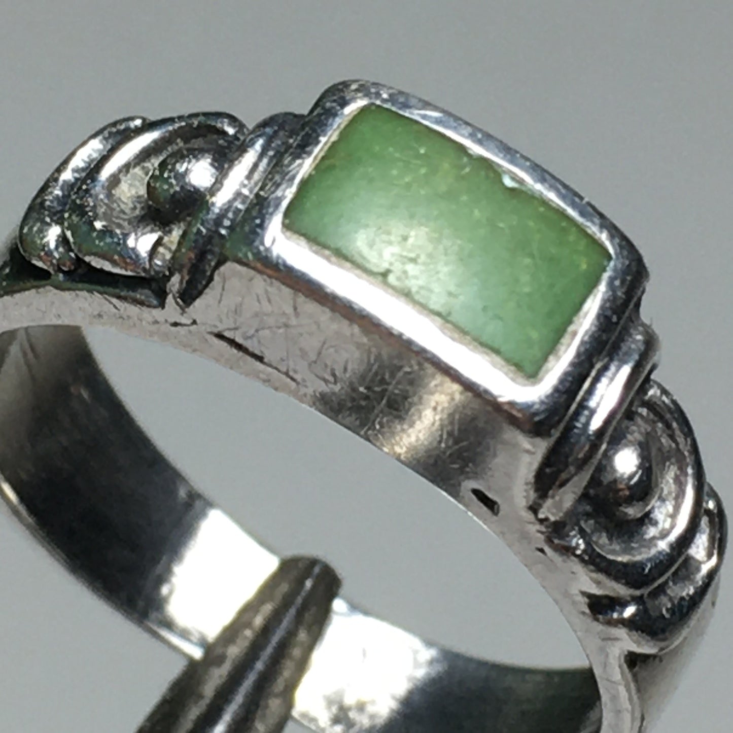 Jade and Silver Ring (Size 4-1/2)
