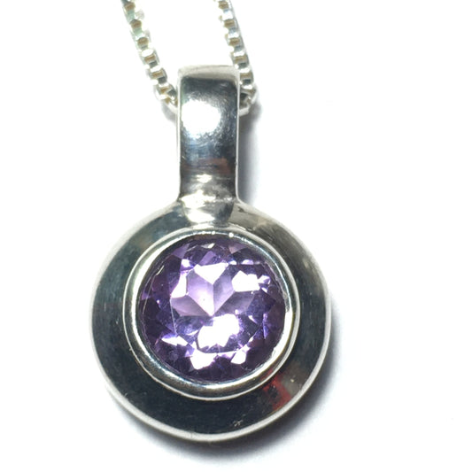 Amethyst Pendant with Sterling silver chain