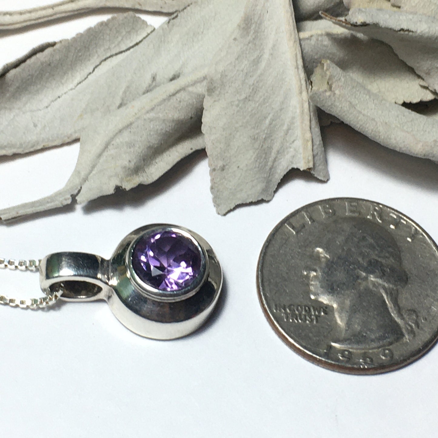 Amethyst Pendant with Sterling silver chain