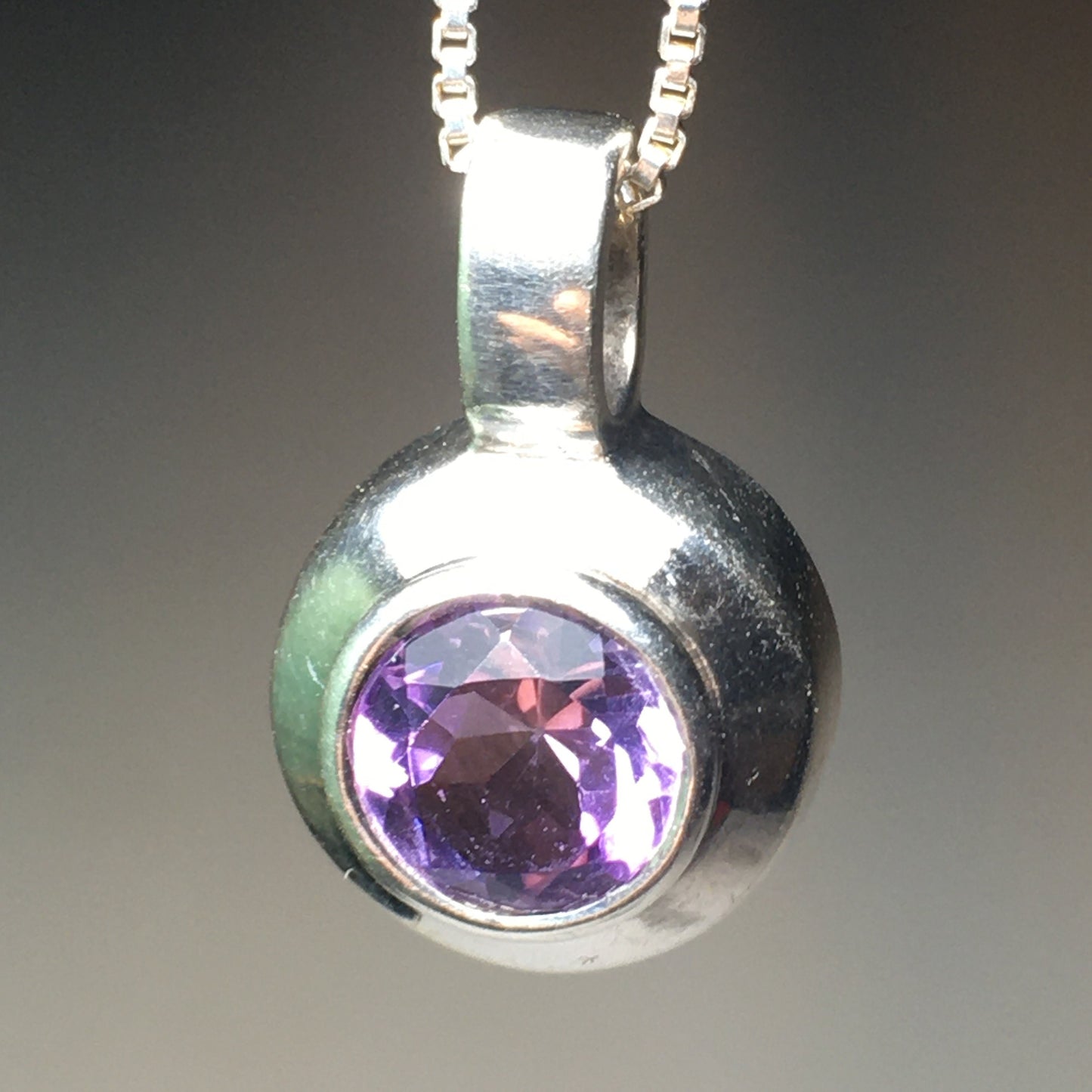 Amethyst Pendant with Sterling silver chain