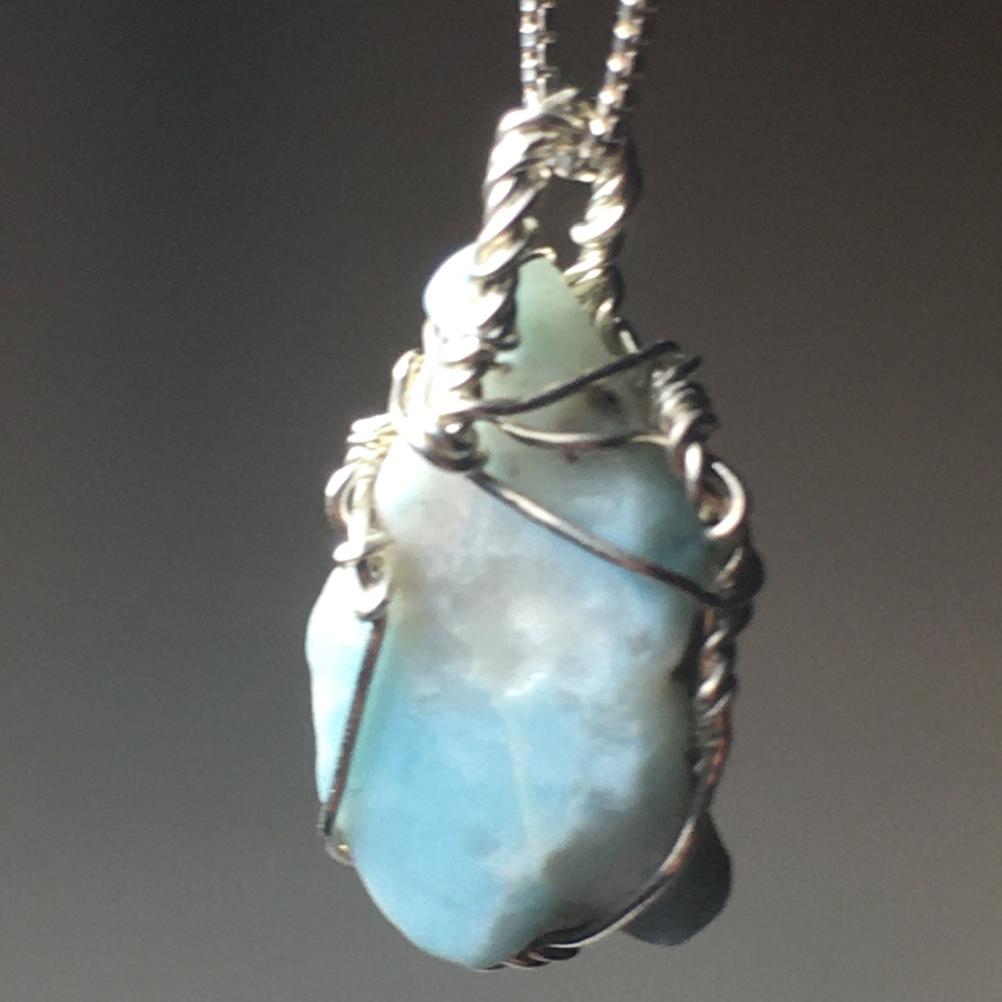 Larimar and Silver Pendant