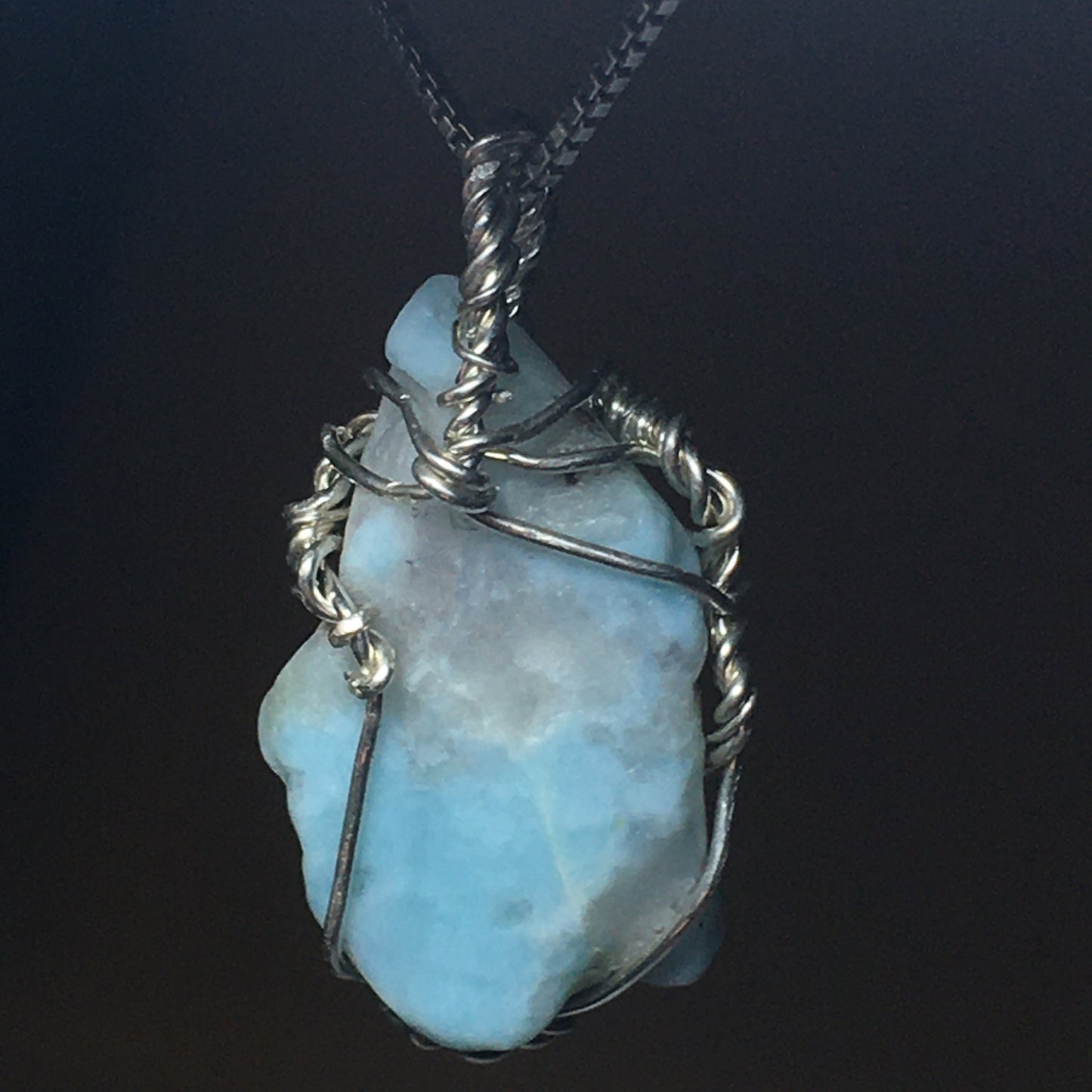 Larimar and Silver Pendant